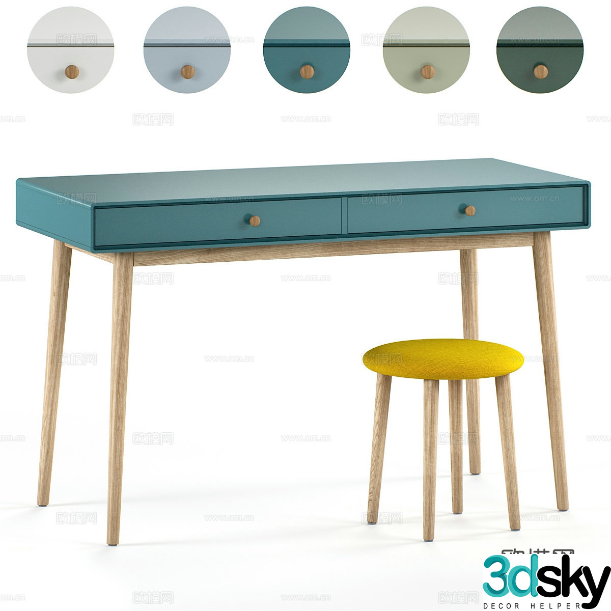 Modern Nordic dressing table 3d model