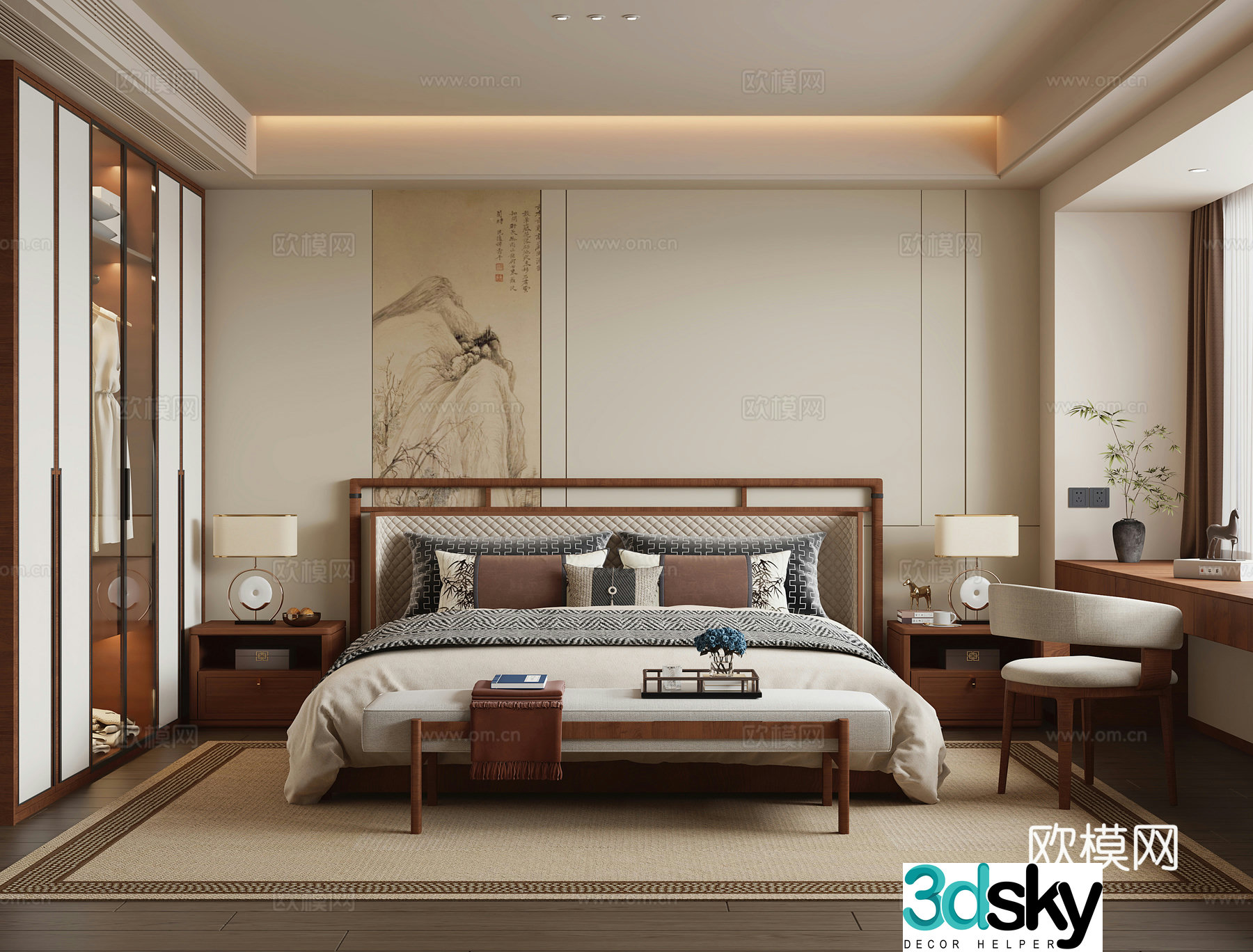 Song style home bedroom 3d model
