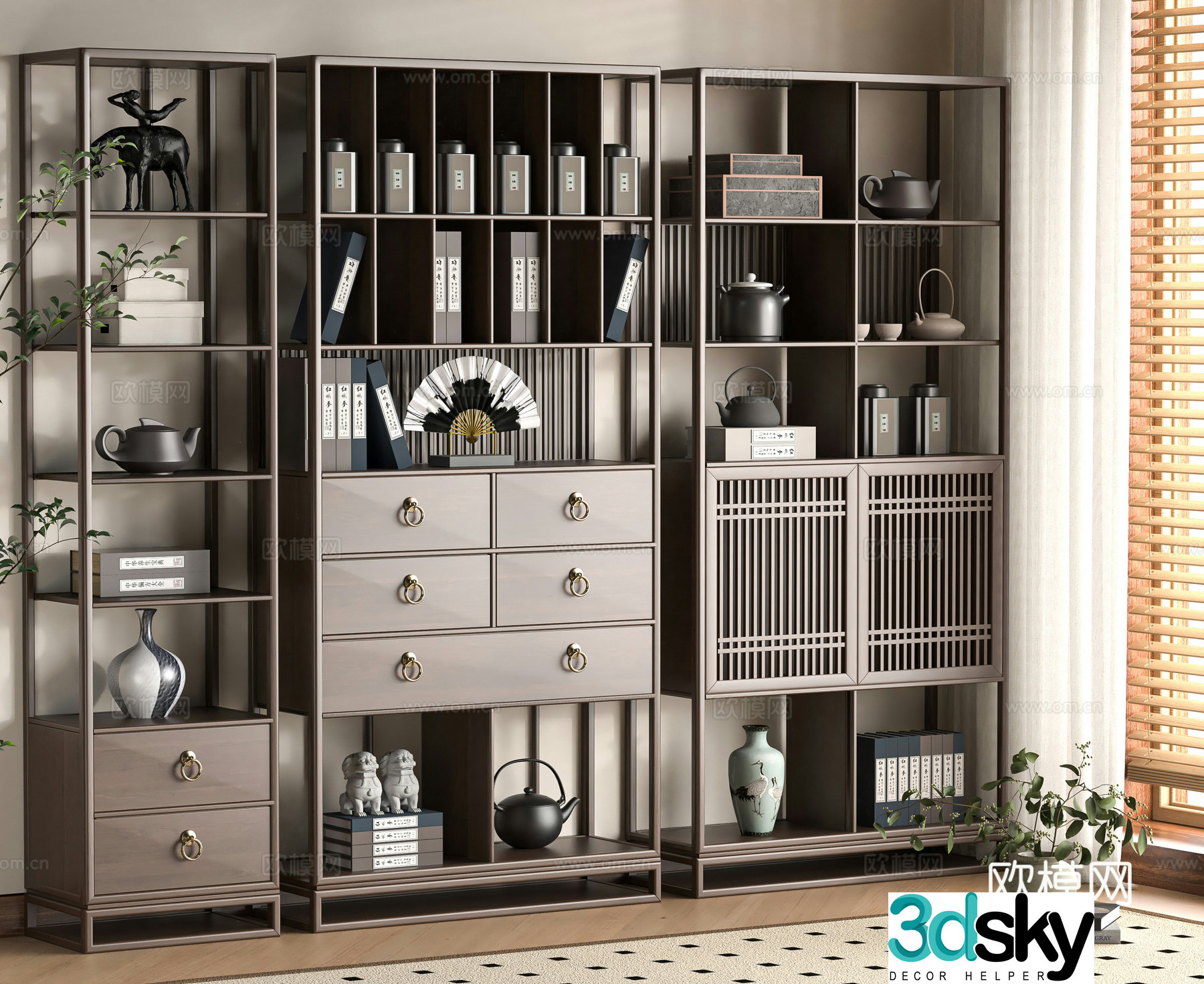 Modern Bo Gu Shelf 3D Model