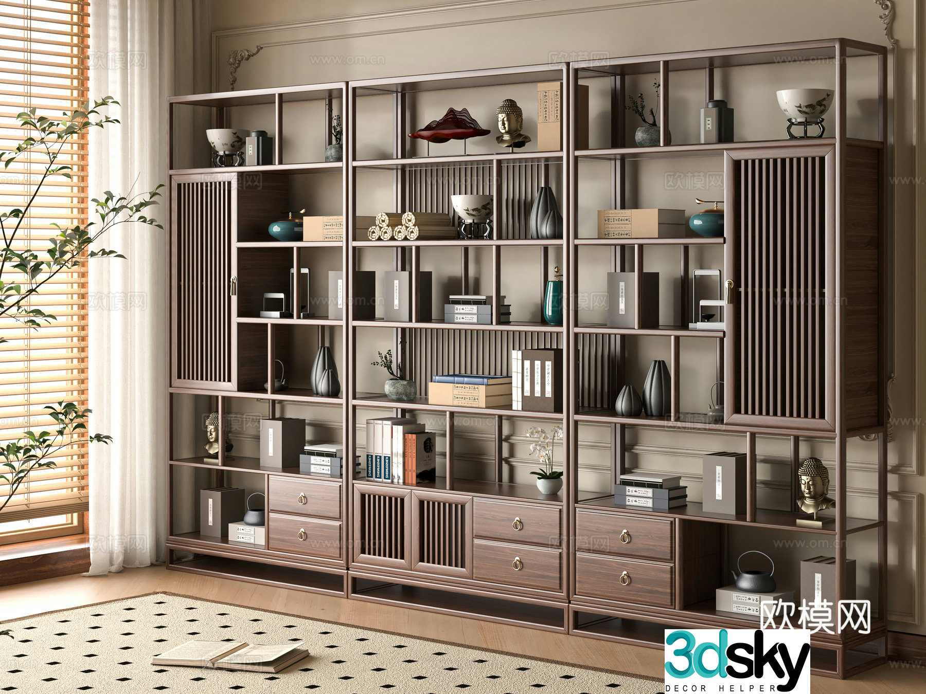 Modern Bo Gu Shelf 3D Model