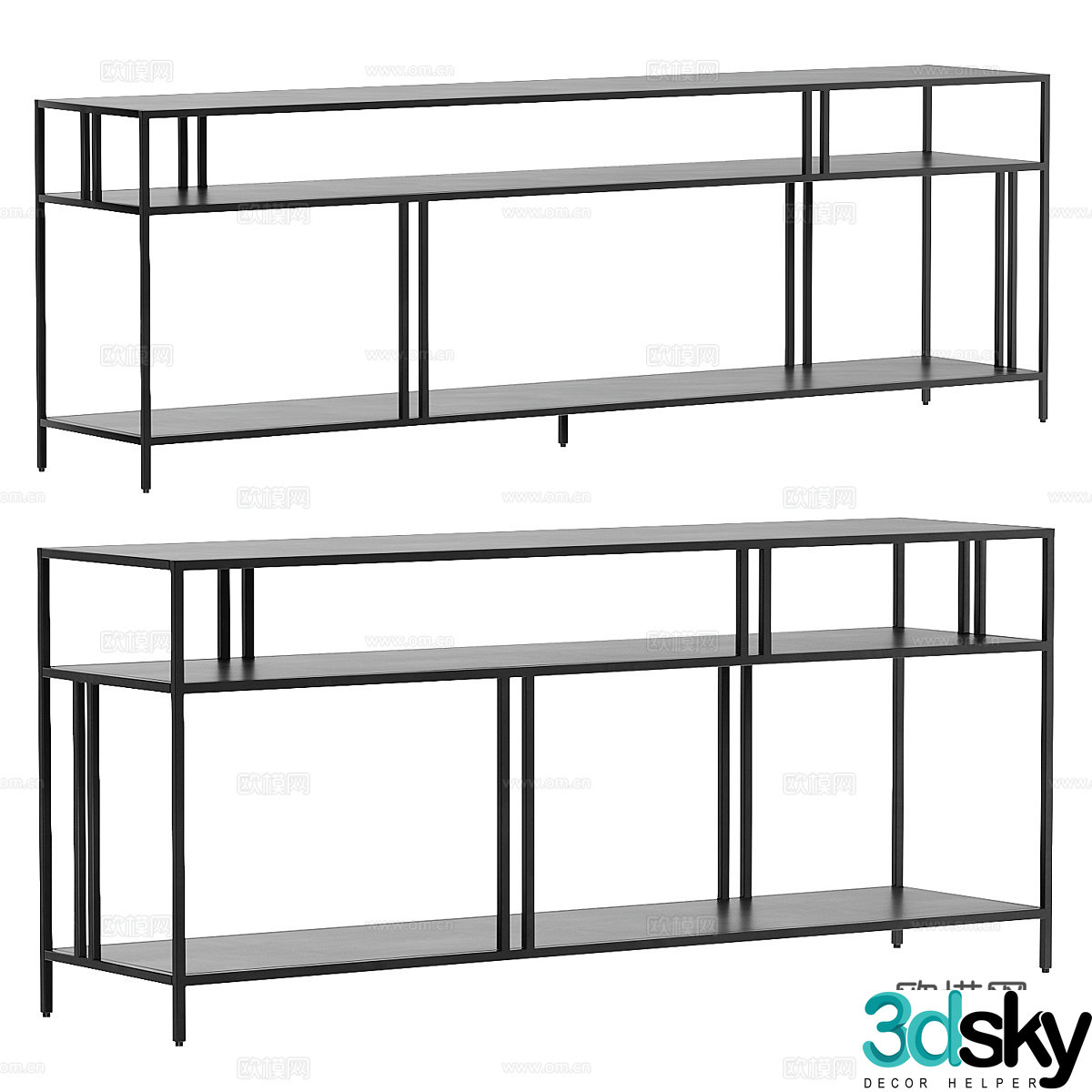 Modern minimalist end viewing platform 3D model