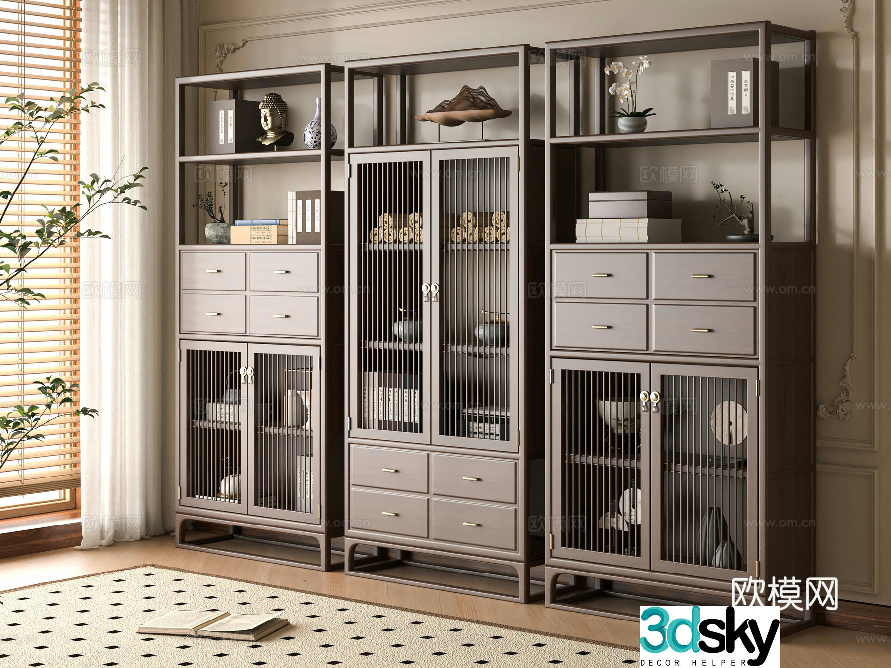 Modern Bo Gu Shelf 3D Model