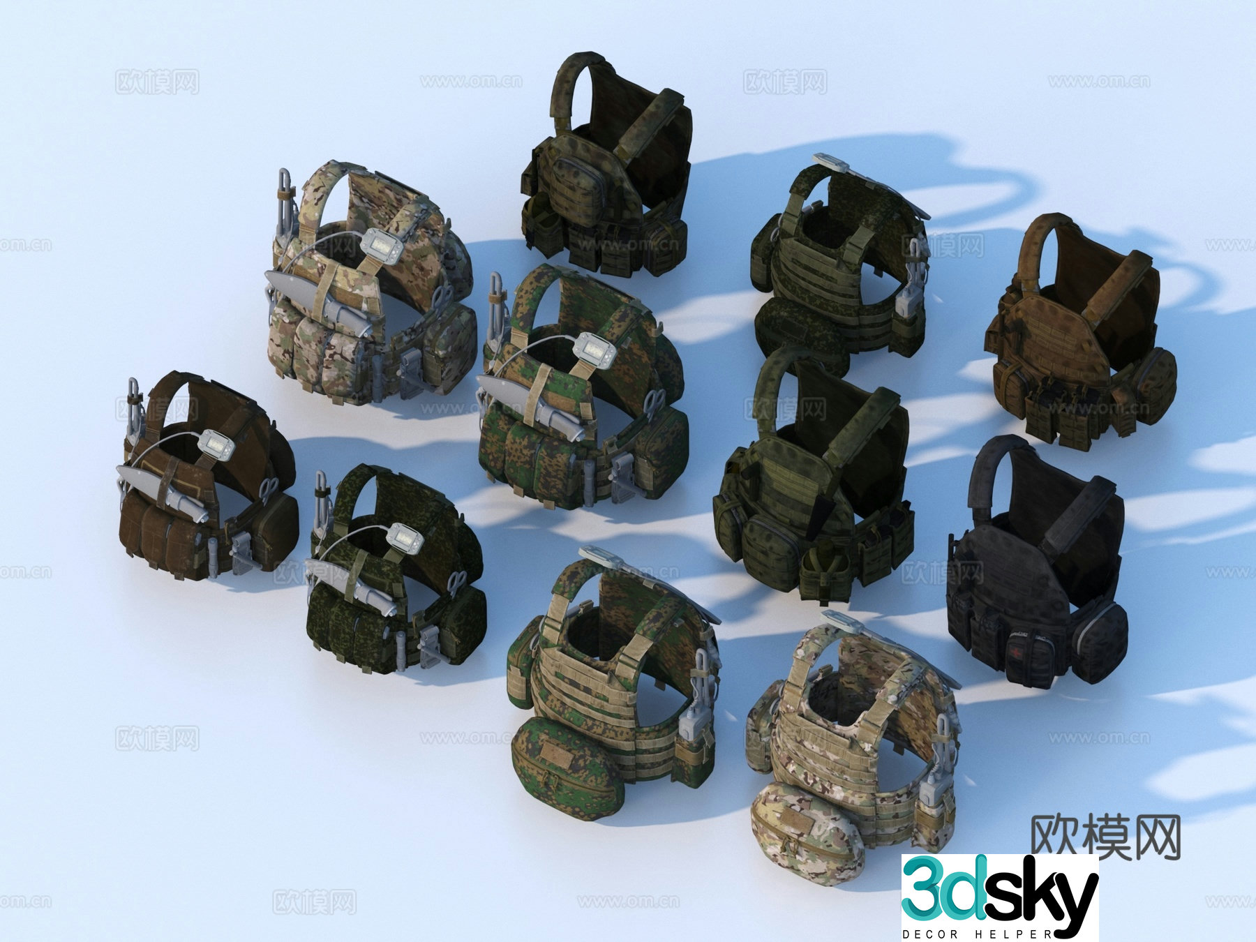 Body armor Bulletproof helmet Armor 3d model