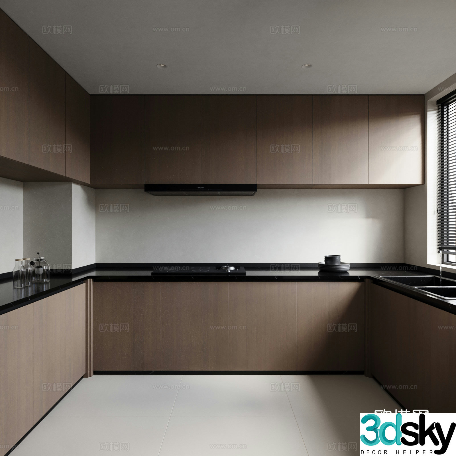 Modern Italian kitchen 3d model