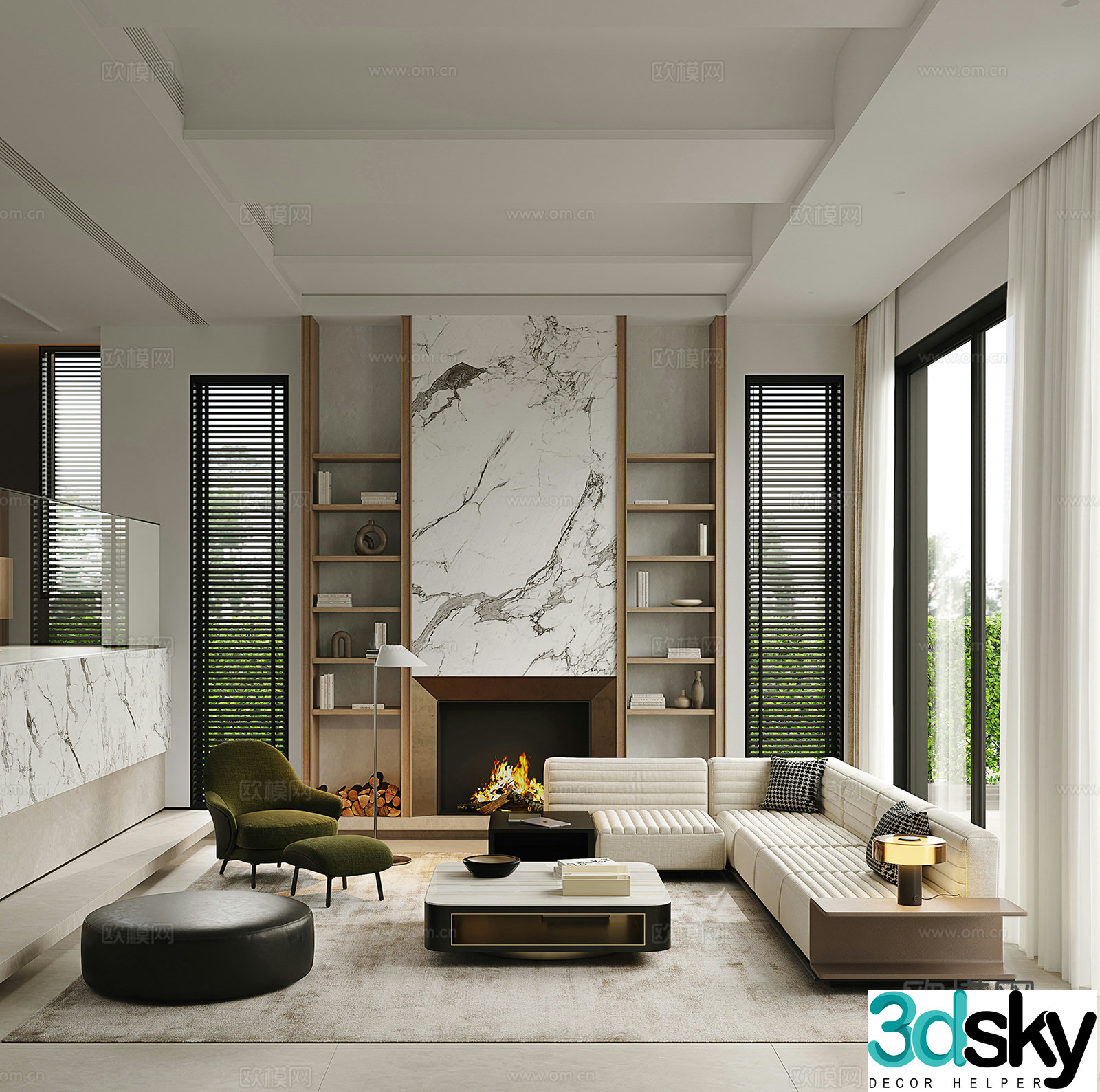 Modern Italian living room 3d model