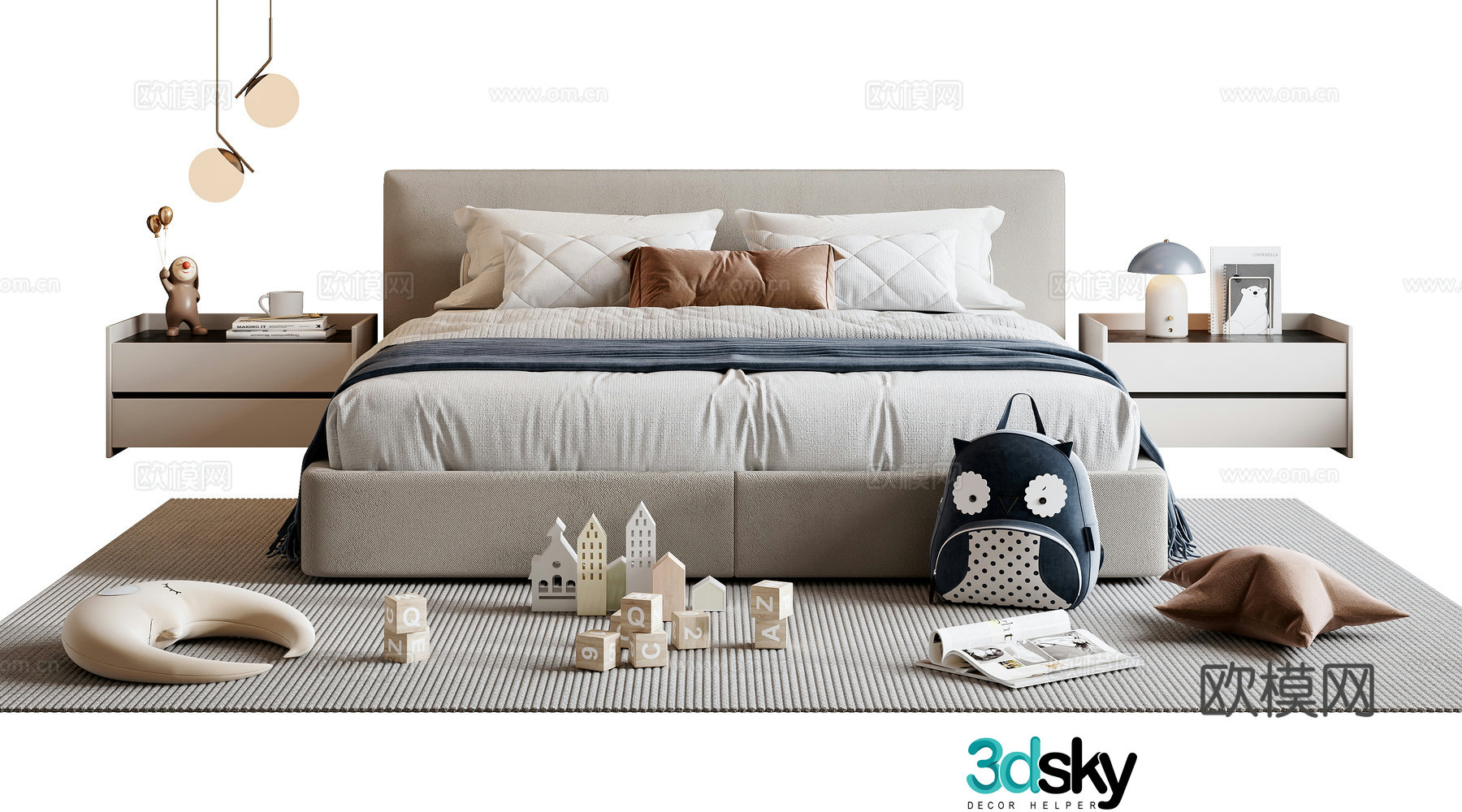 Modern children’s bed 3d model