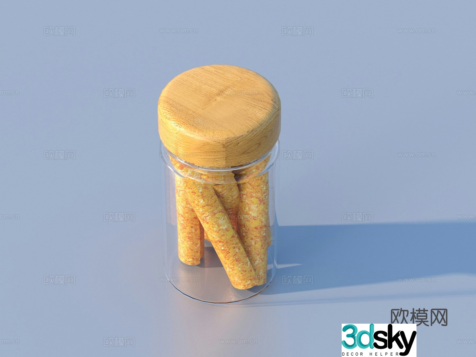 Egg rolls canned snacks glass jar casual snacks 3D model