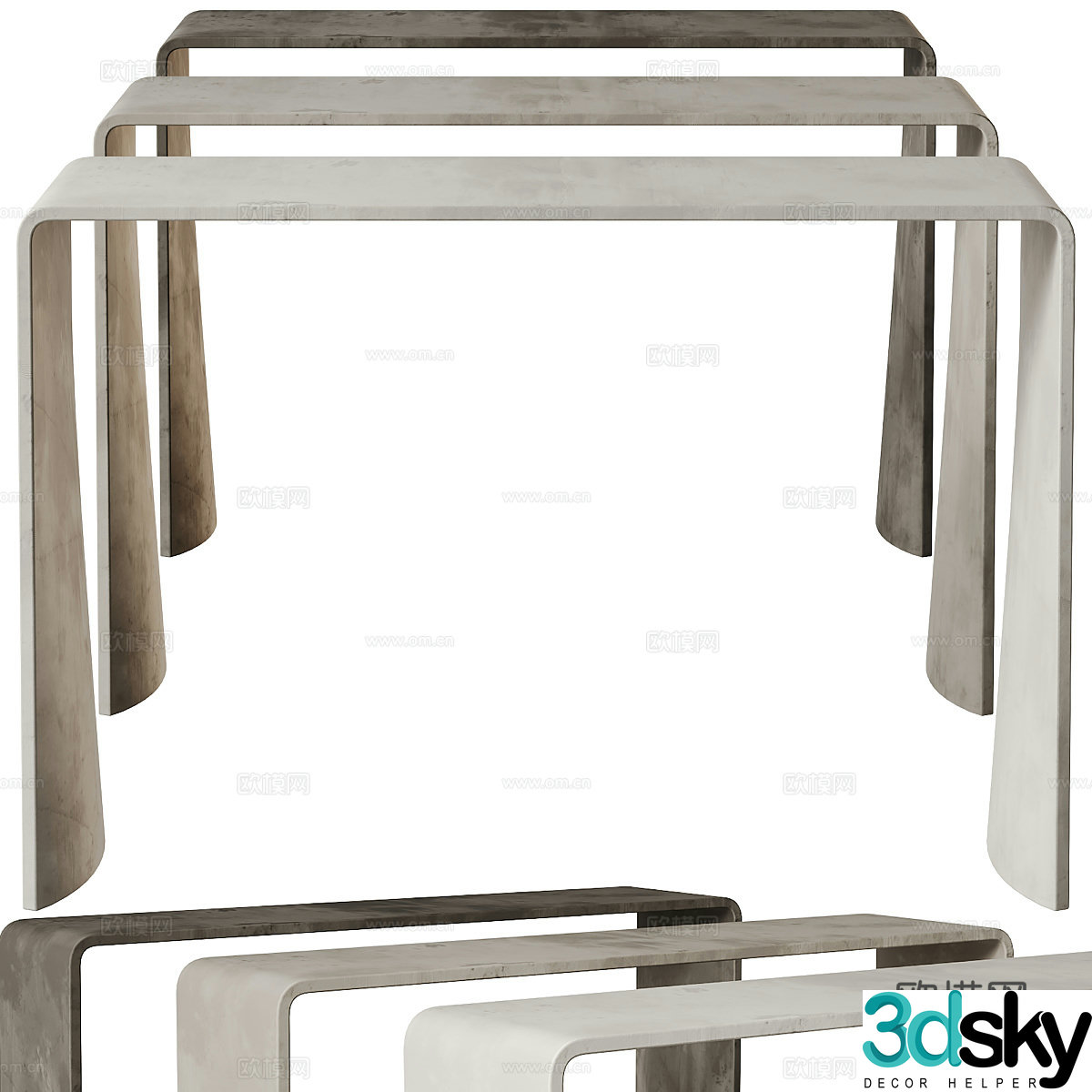 Modern Italian minimalist end viewing platform 3D model
