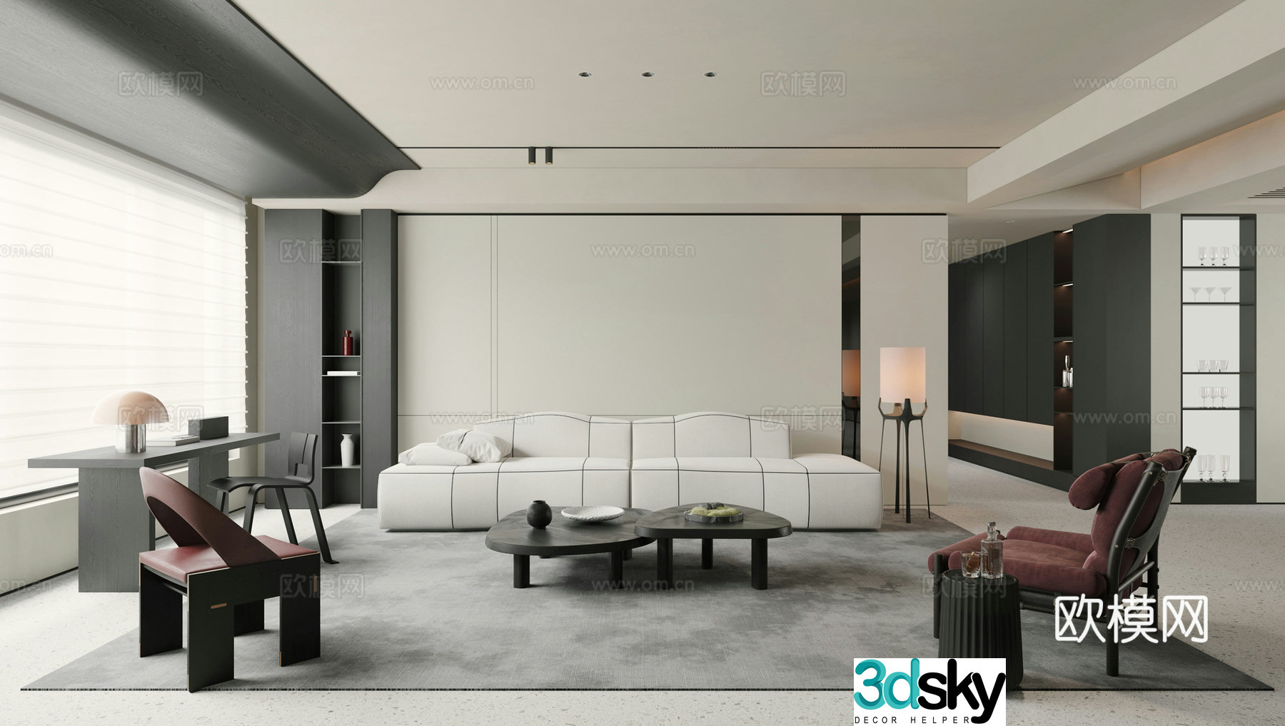Modern Italian living room 3d model