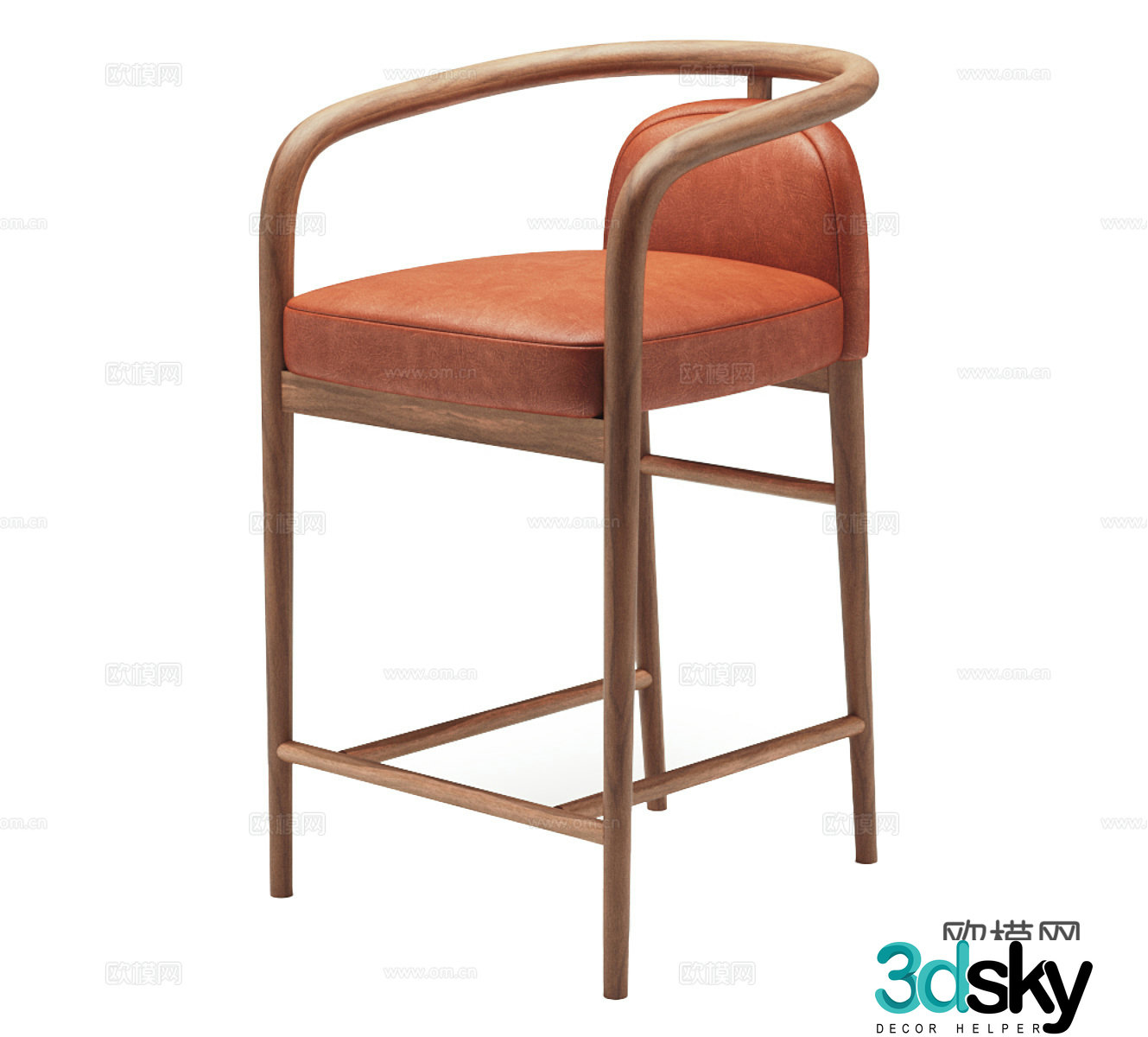 Light luxury bar chair leather bar chair leather bar chair simple bar chair minimalist bar chair casual bar chair 3d model