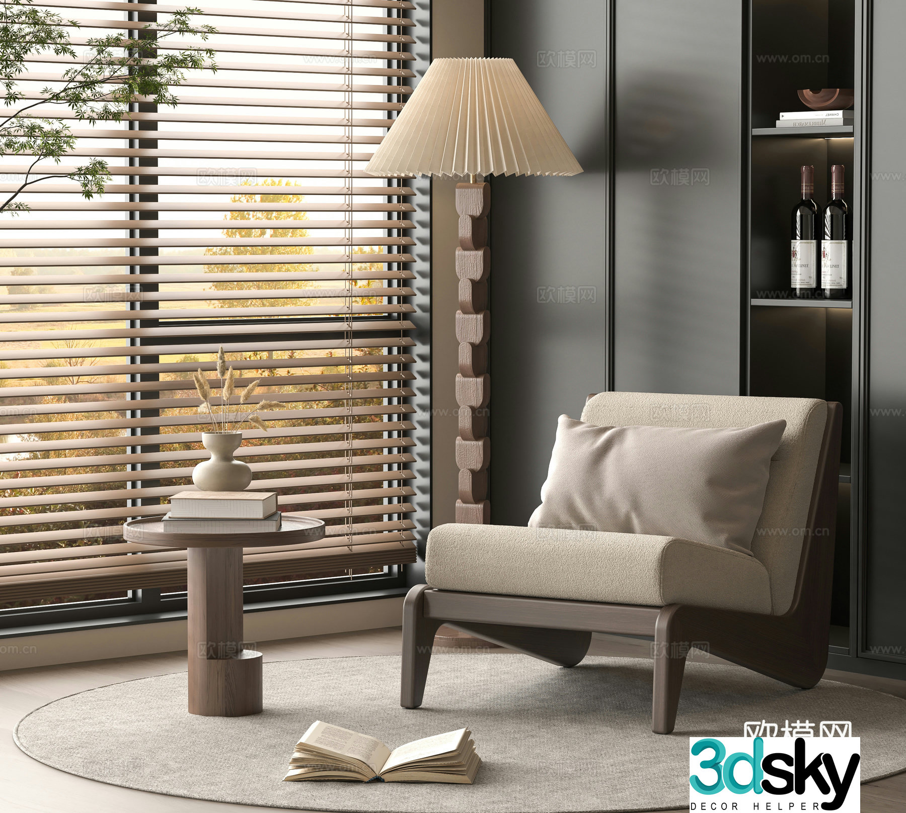 Medium style leisure chair 3d model