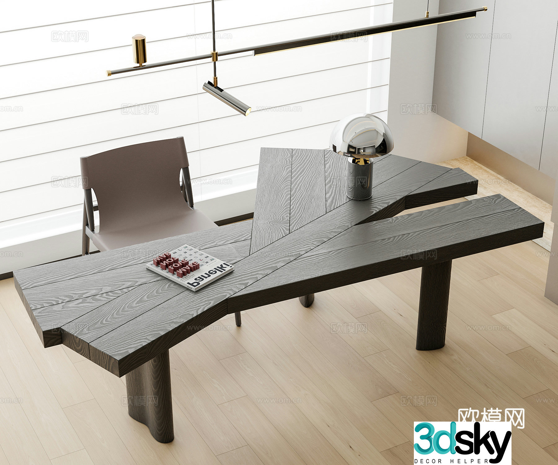 Modern office desk chair desk chair chandeliers 3d model