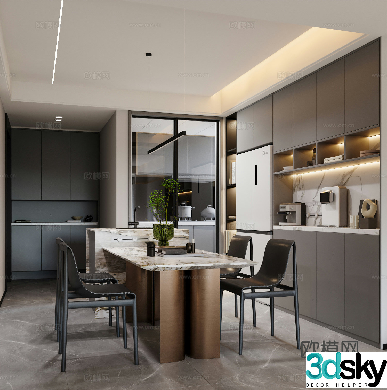 Modern Italian restaurant 3d model