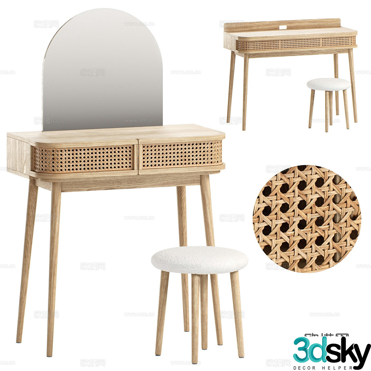 New Chinese style Wasabi dressing table 3D model