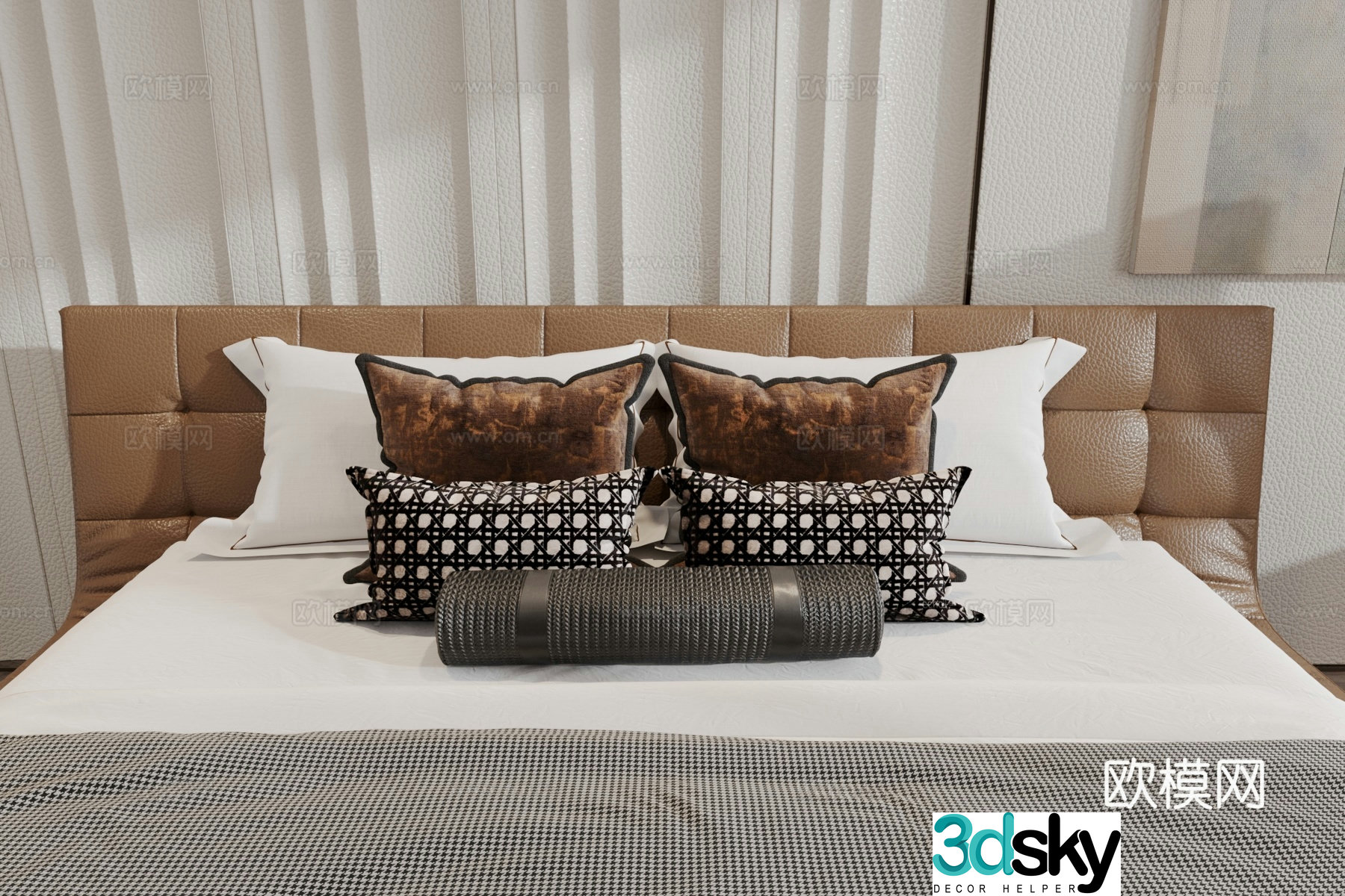 Pillow waist pillow bedding pillow 3d model