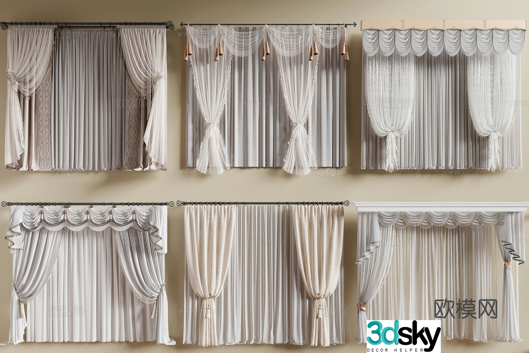 French yarn curtain 3d model