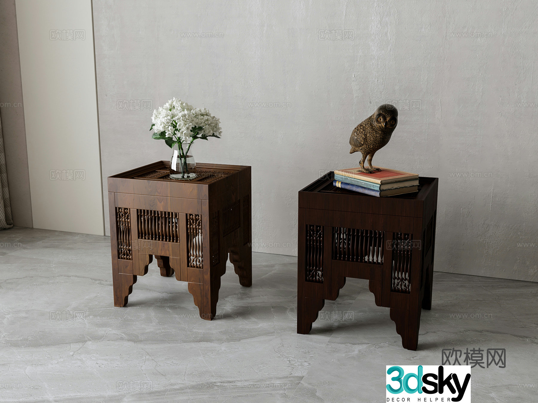 American solid wood edge 3D model