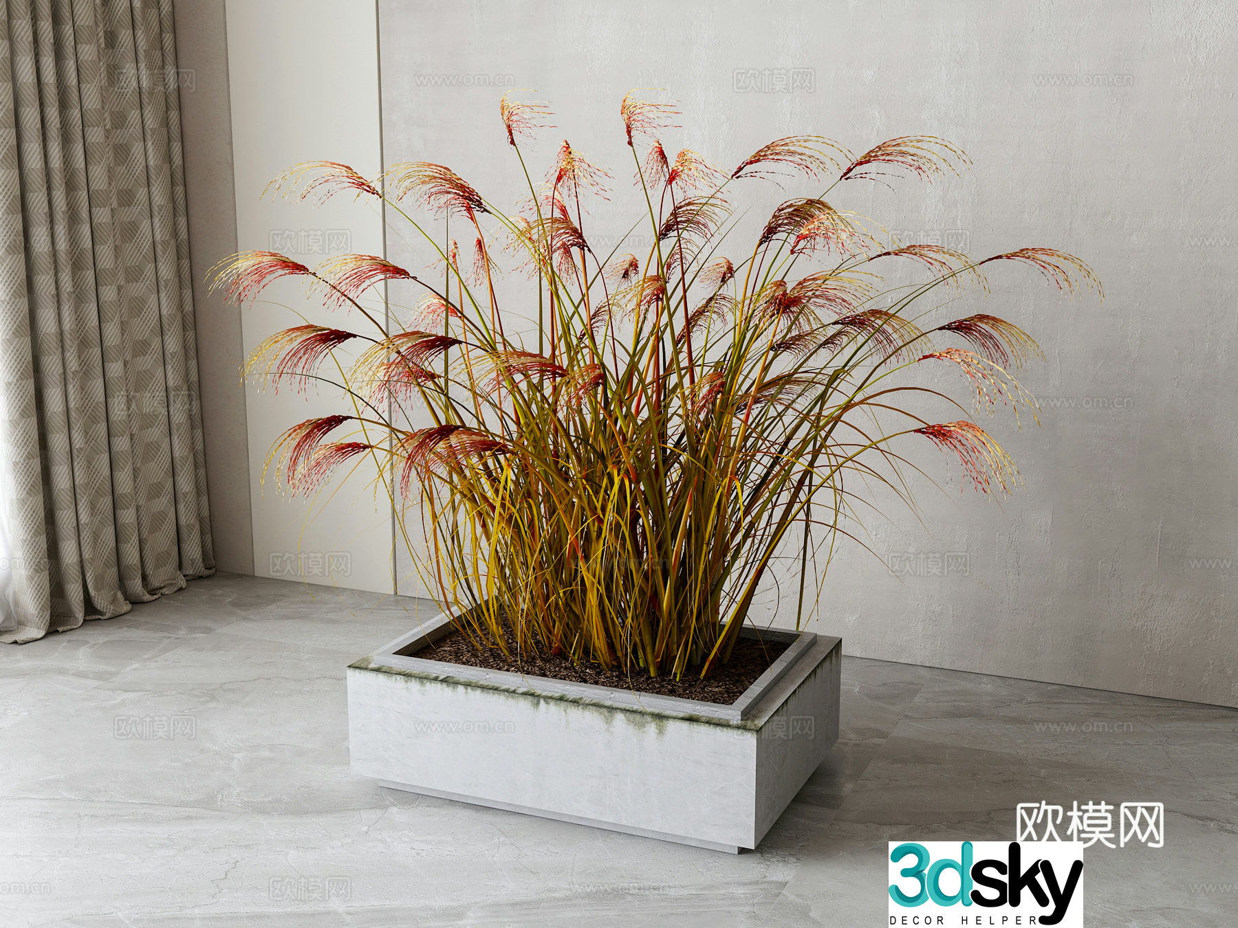 Modern green plant potted 3D model