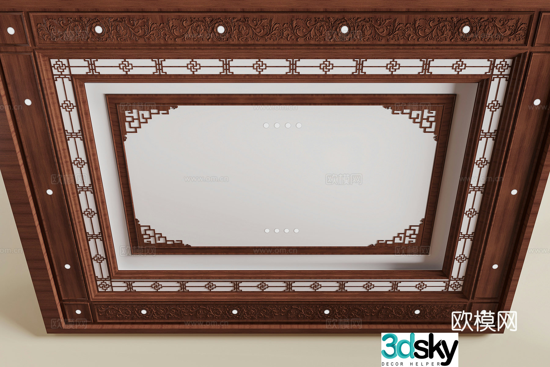 New Chinese style ceiling 3D model