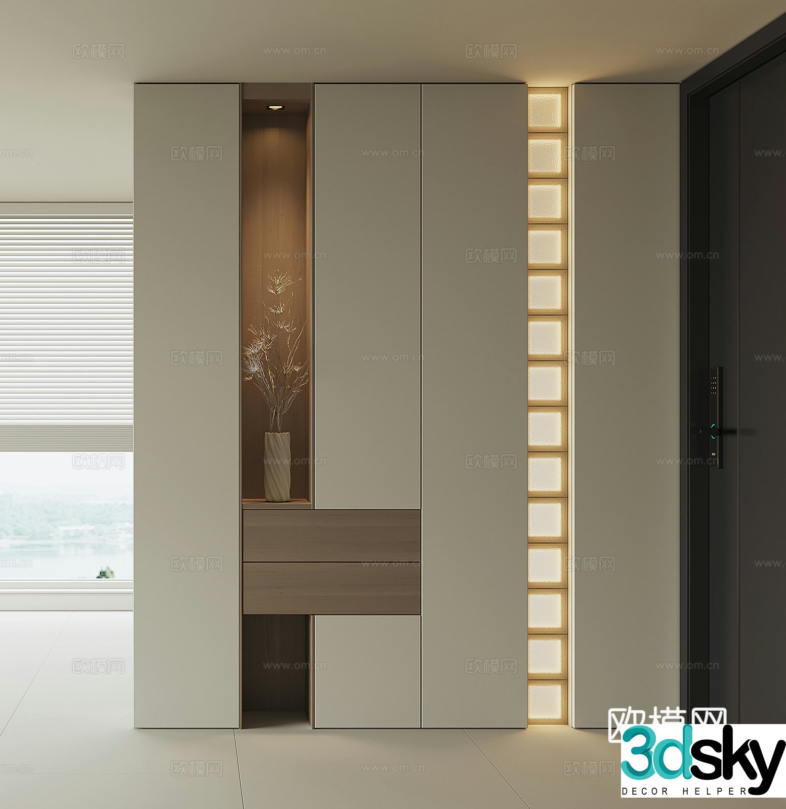 Modern entrance entrance door cabinet 3D model