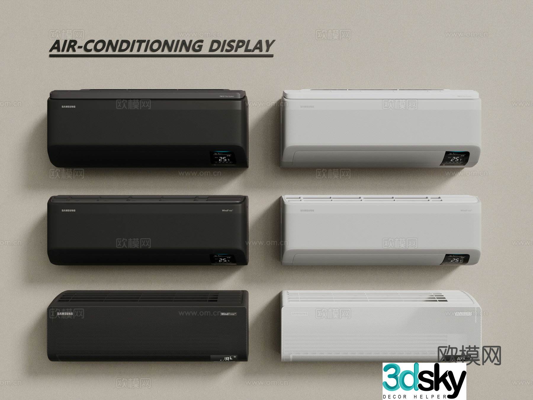 Modern air conditioner wall-mounted air conditioner indoor air conditioner 3D model
