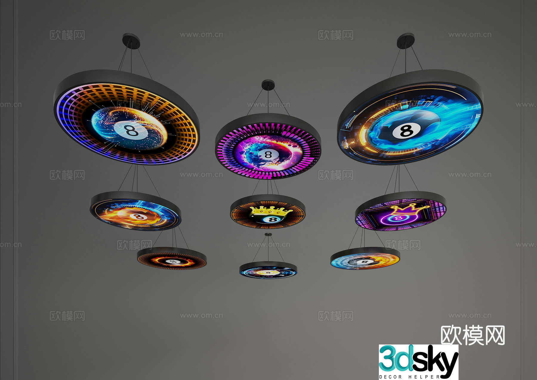 Billiard room billiard room chandelier billiard room decoration lamp billiard light ambient light technology chandelier 3d model