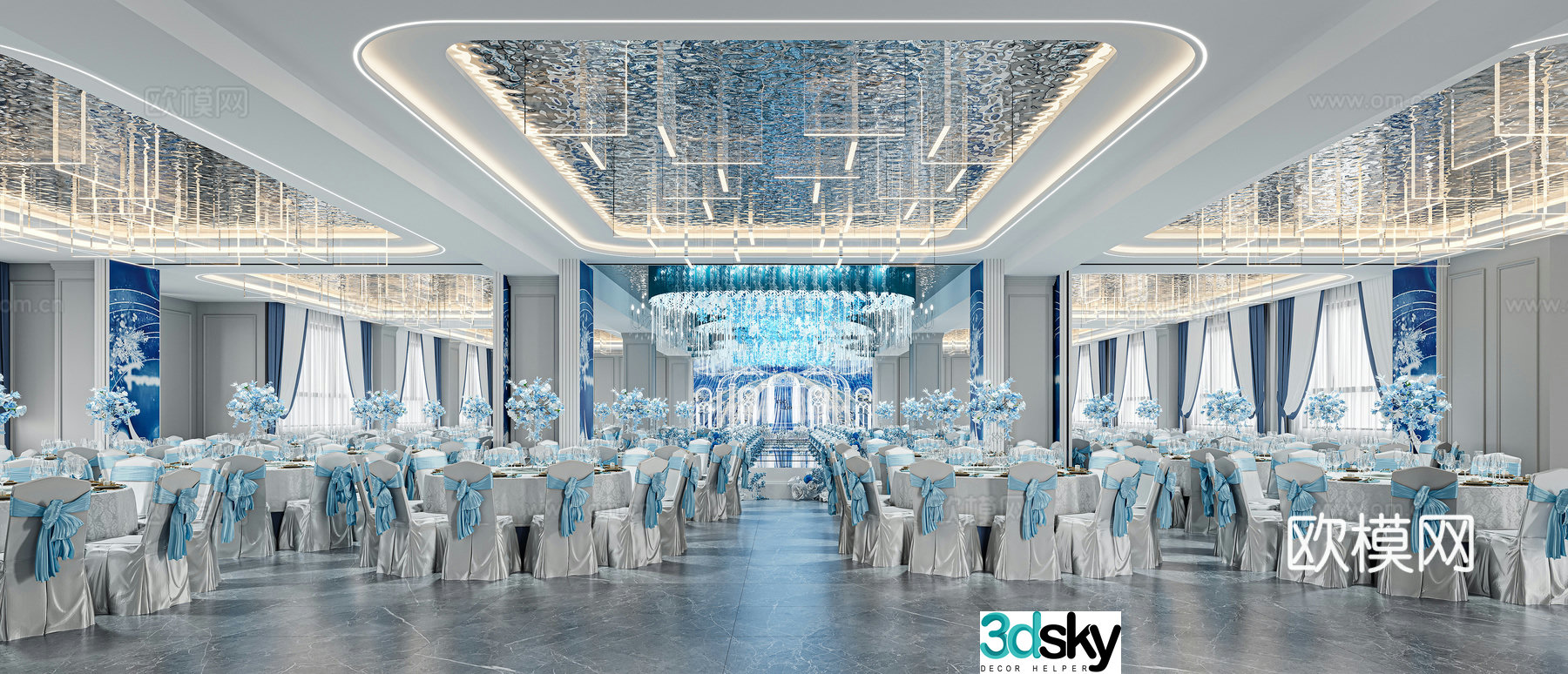 French wedding hall 3d model