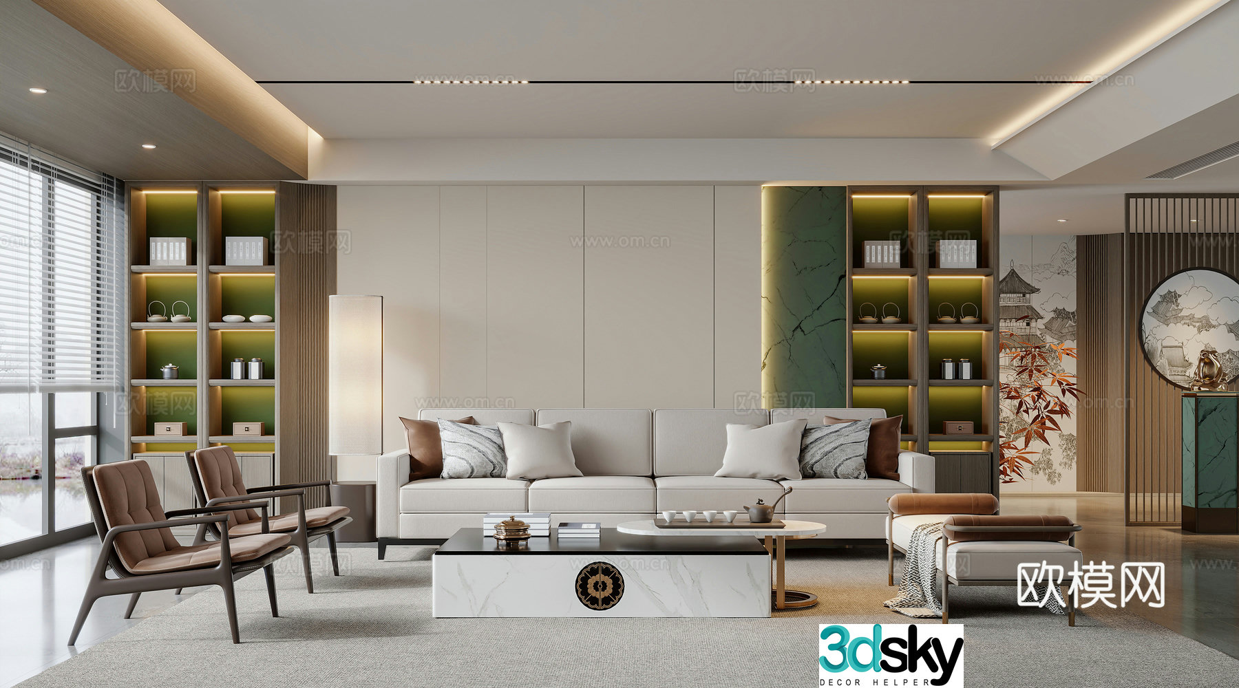 New Chinese living room 3D model