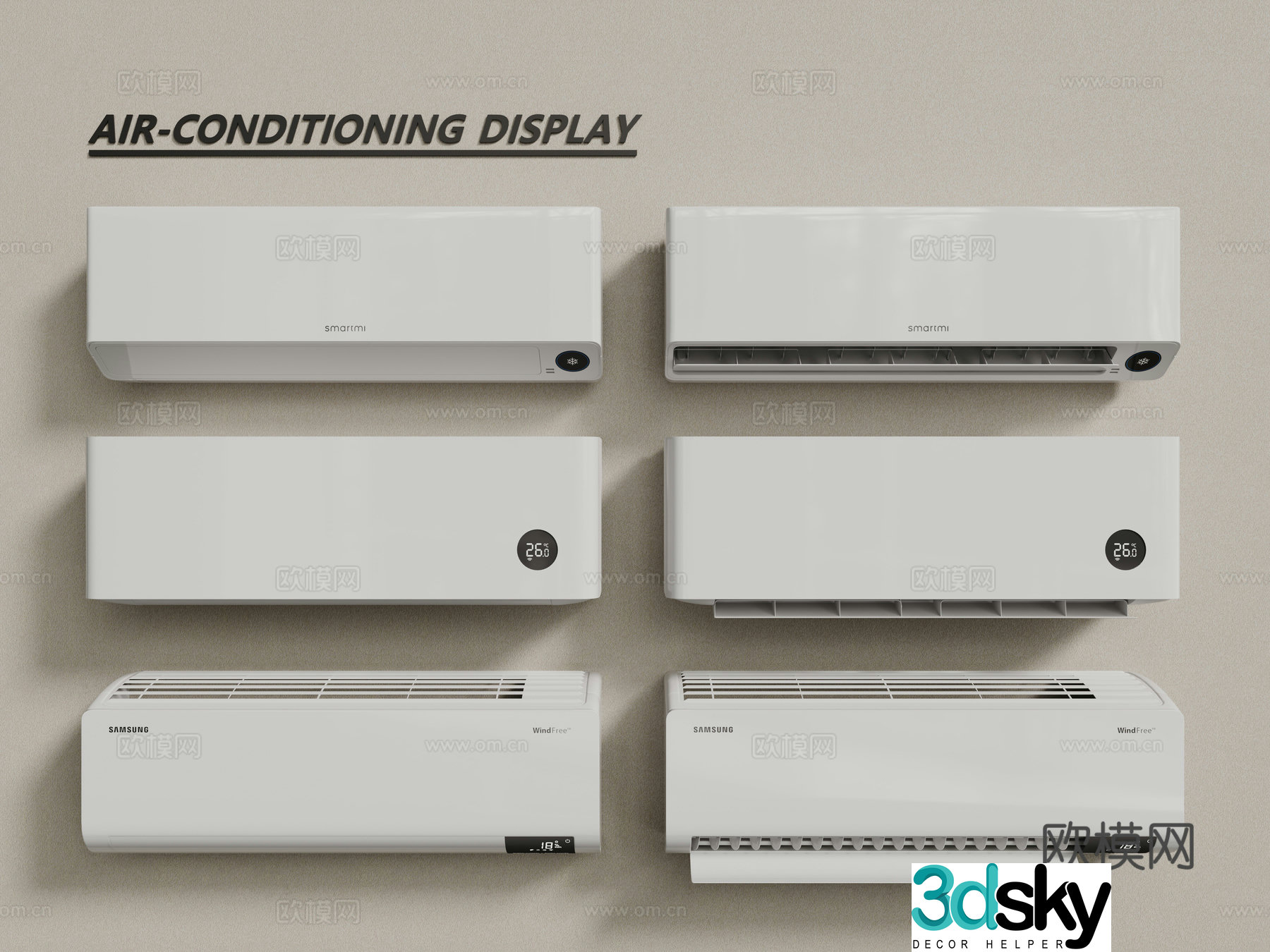Modern air conditioner wall-mounted air conditioner indoor air conditioner 3D model