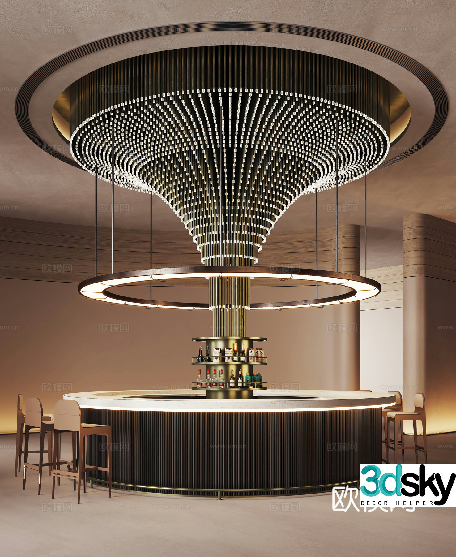 Modern sales office water bar coffee area 3D model
