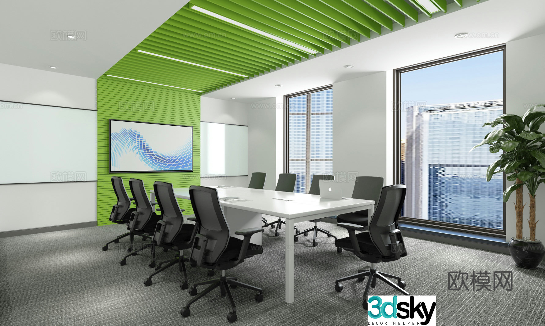 Modern negotiation room Conference room Discussion room Study room Waiting room Multifunctional room Training room 3D model