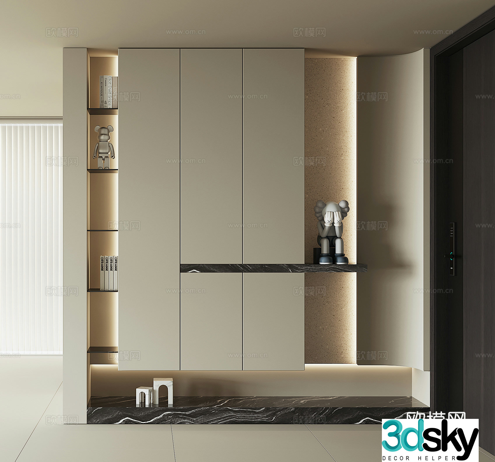 Modern entrance entrance door cabinet 3D model