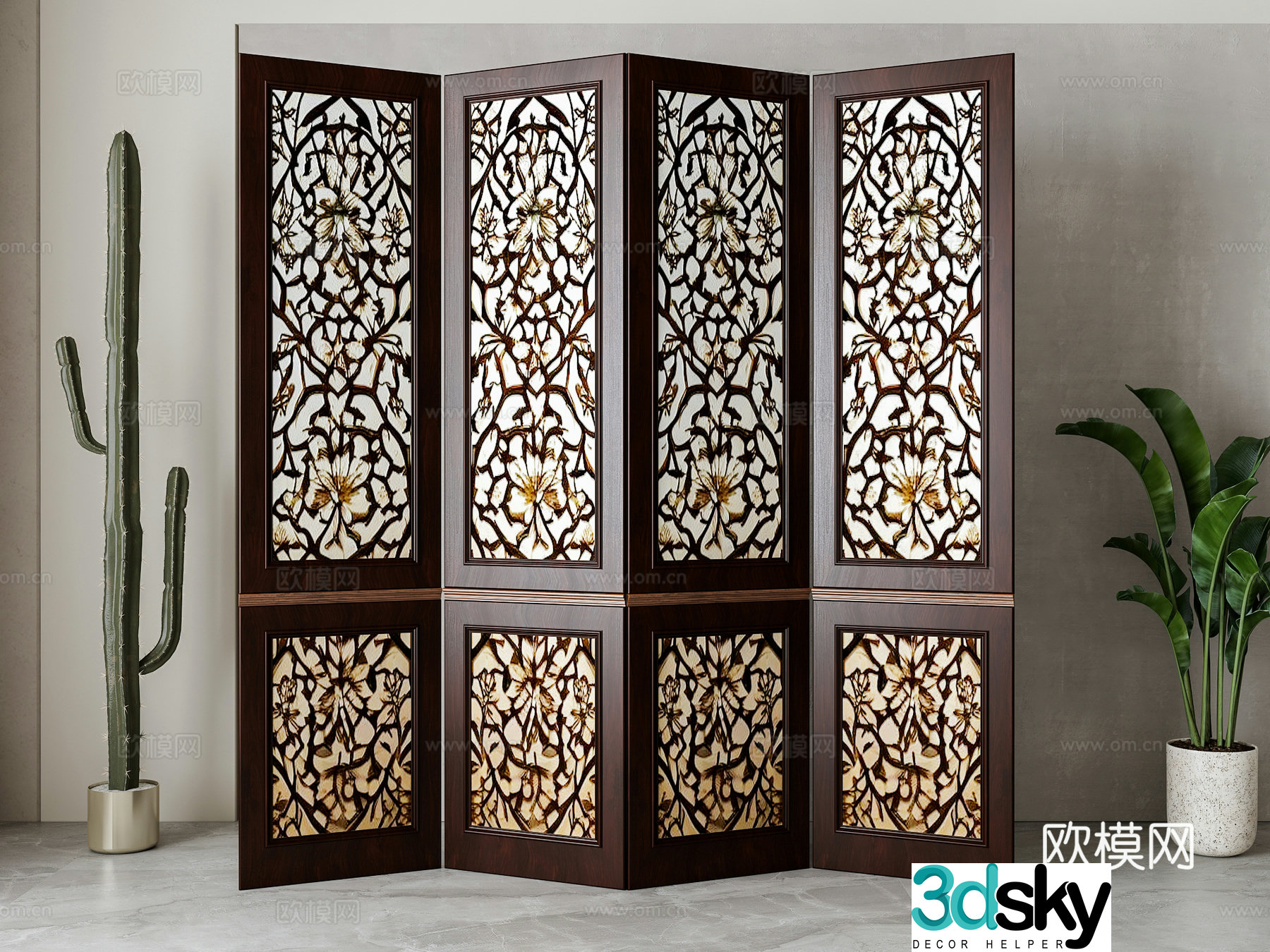 American screen partition 3D model