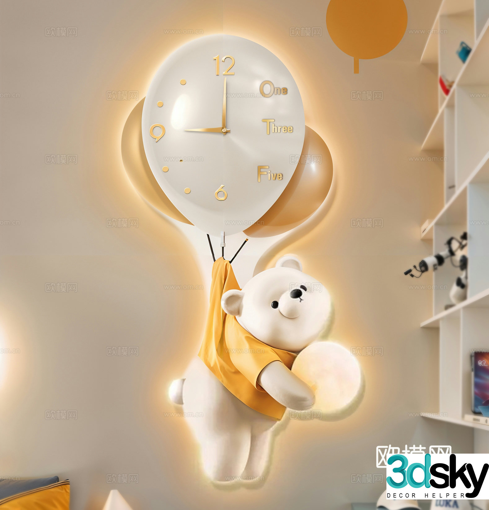 Modern wall decoration pendant wall clock 3d model