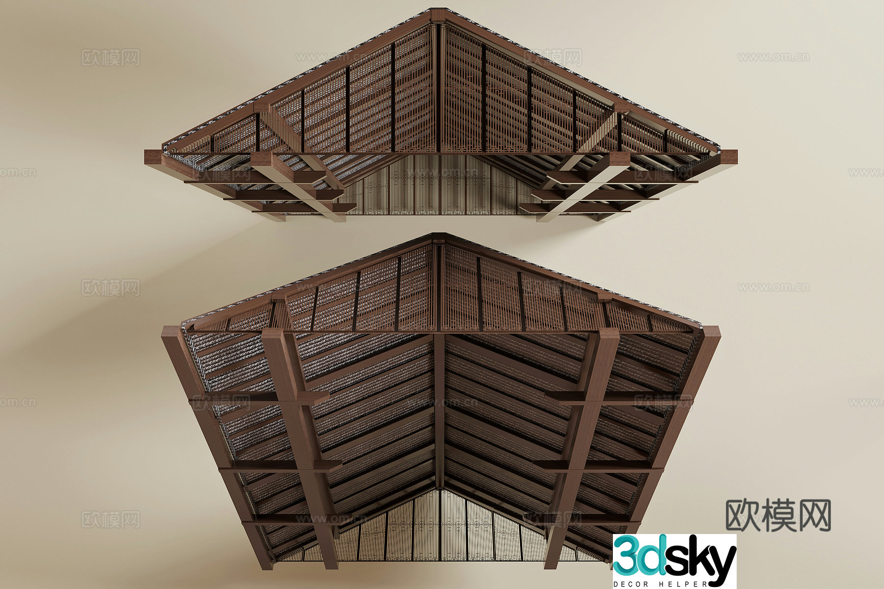 New Chinese style ceiling 3D model