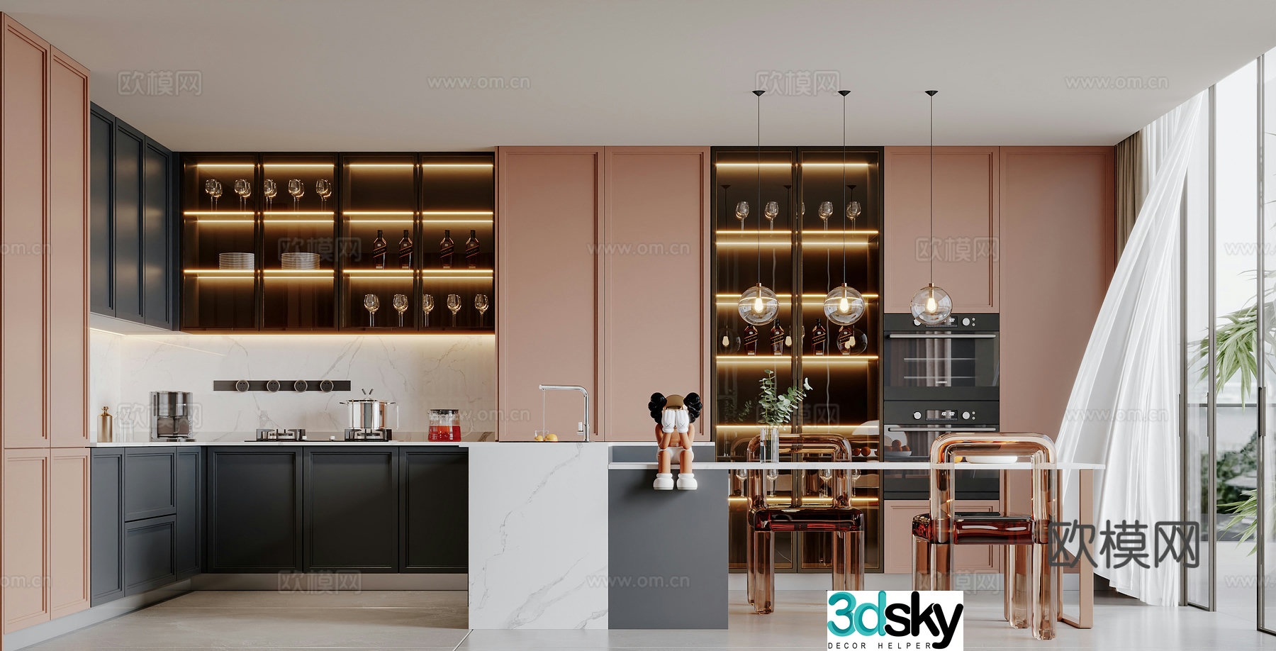 Modern home kitchen 3d model