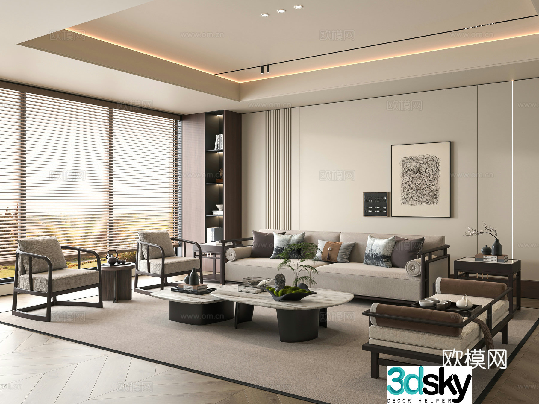 New Chinese living room 3D model