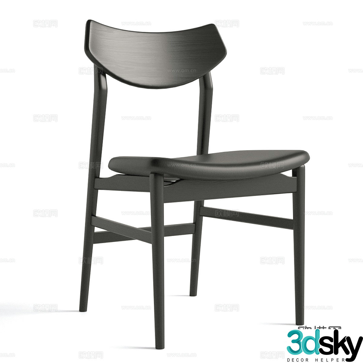 Wasabi Wind Single Chair Wasabi Wind Dining Chair Leather Book Chair Leather Single Chair Leather Dining Chair Model Book 3D Model