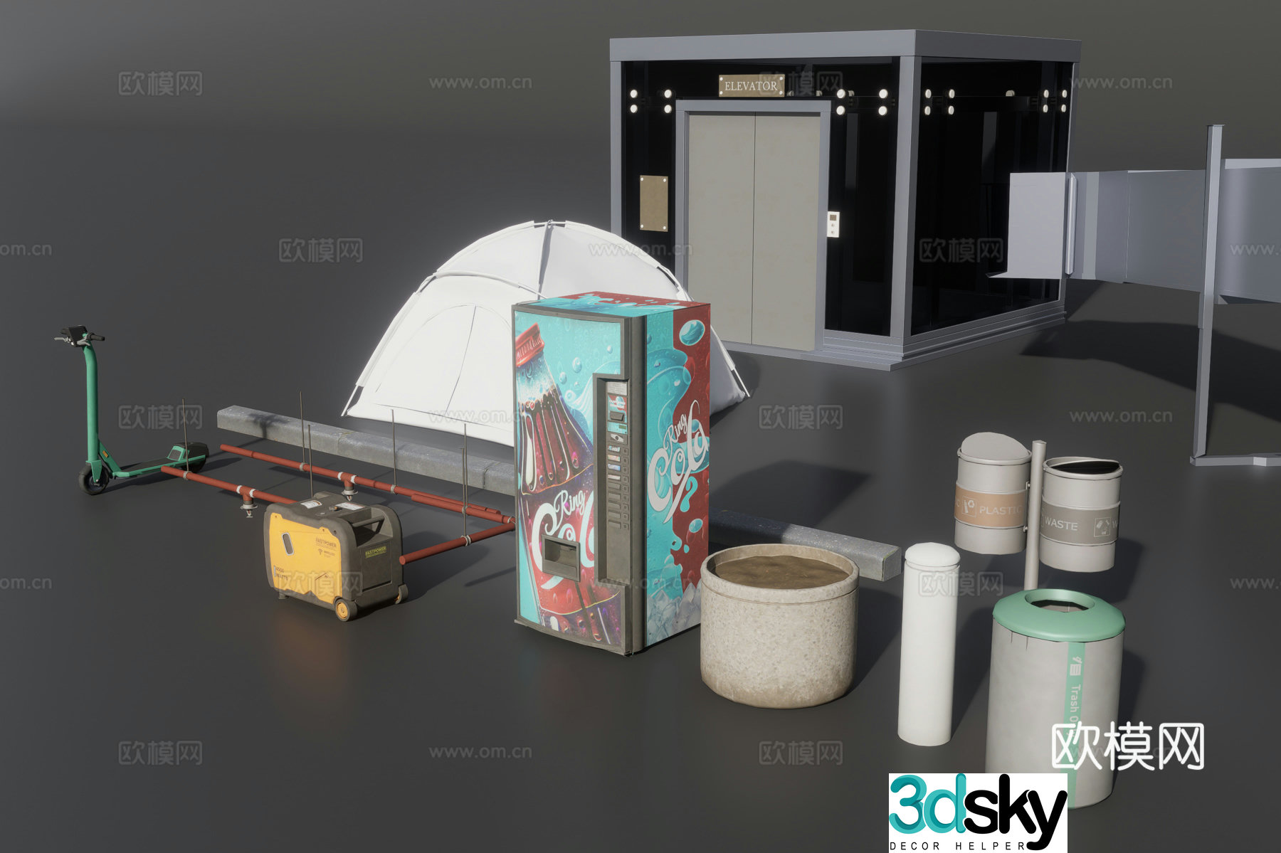 Airport public facilities 3d model