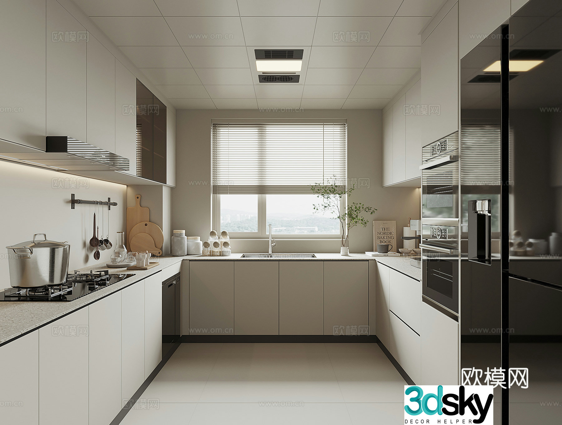 Modern home kitchen 3d model