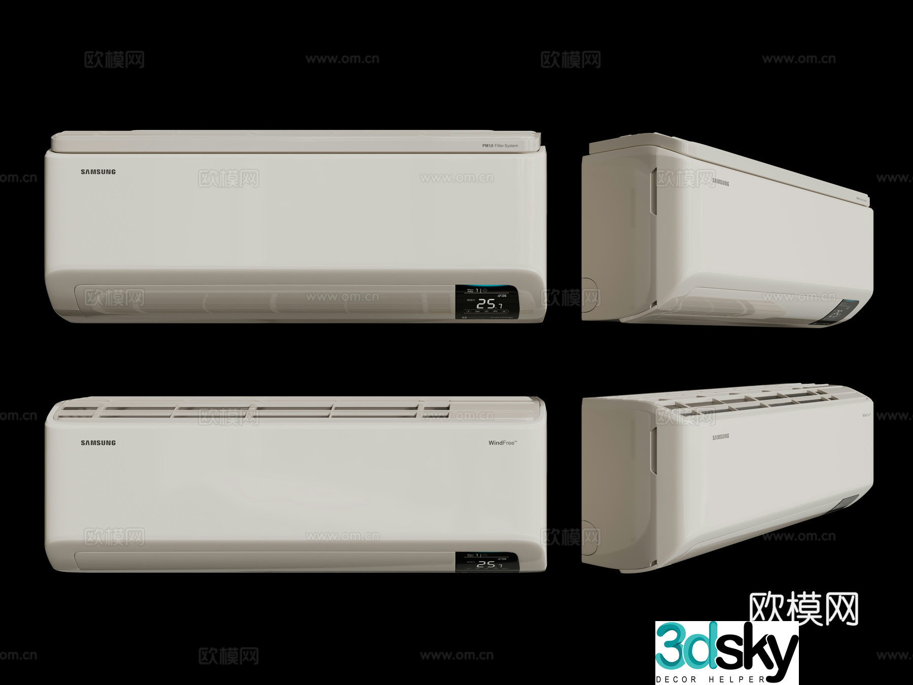 Modern air conditioner wall-mounted air conditioner indoor air conditioner 3D model