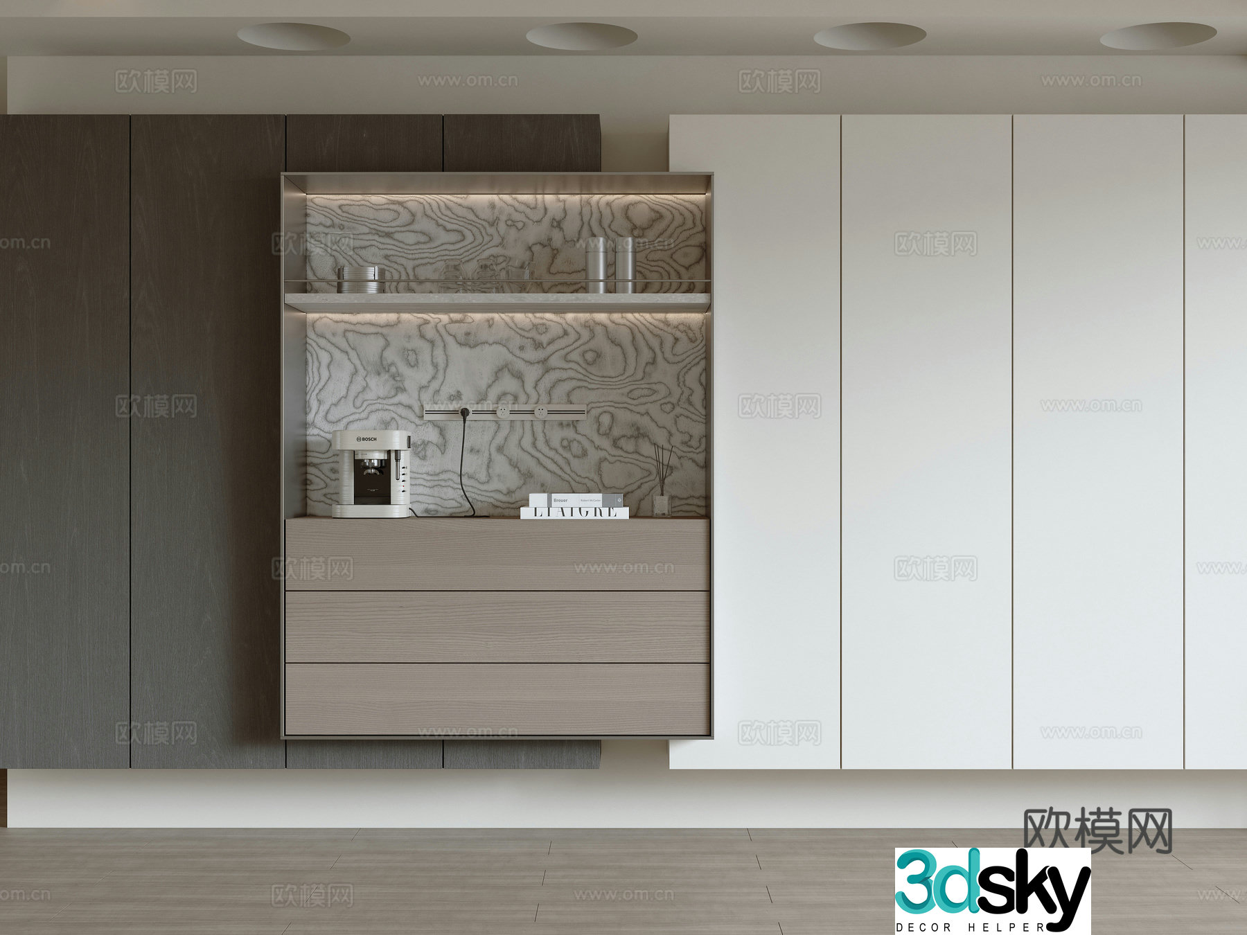 Modern minimalist sideboard 3D model
