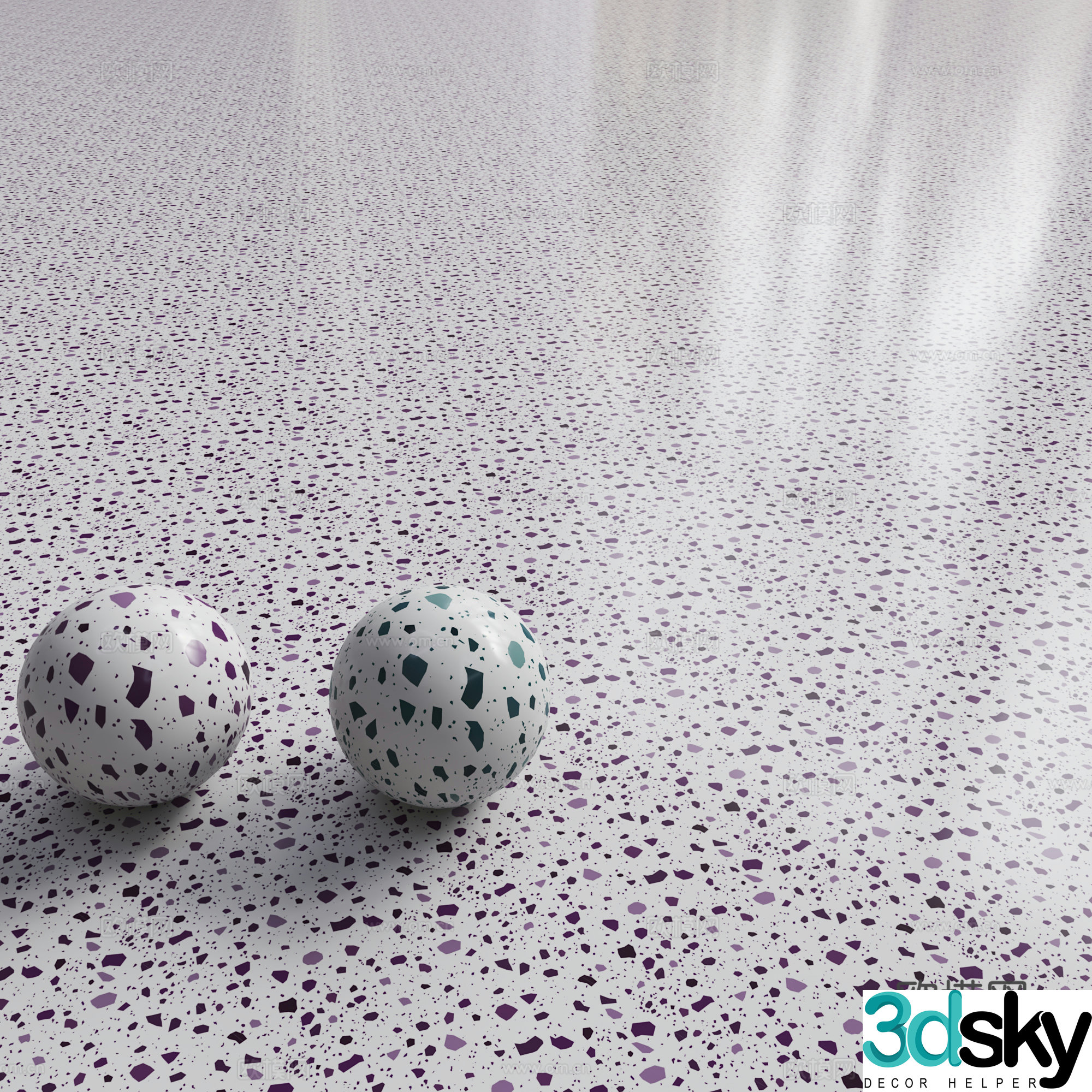 Modern terrazzo Modern artificial stone Quartz stone countertop Rubber floor Modern floor glue 3d model
