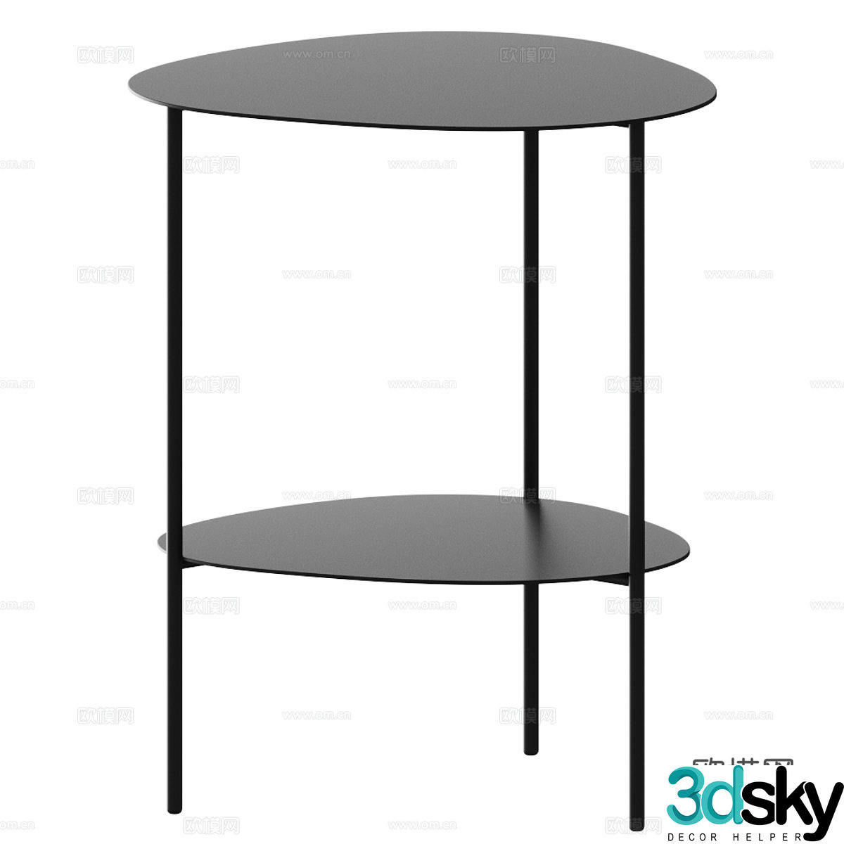 Metal side table side table combination stone side table sofa side table bedside table light luxury side table 3D model
