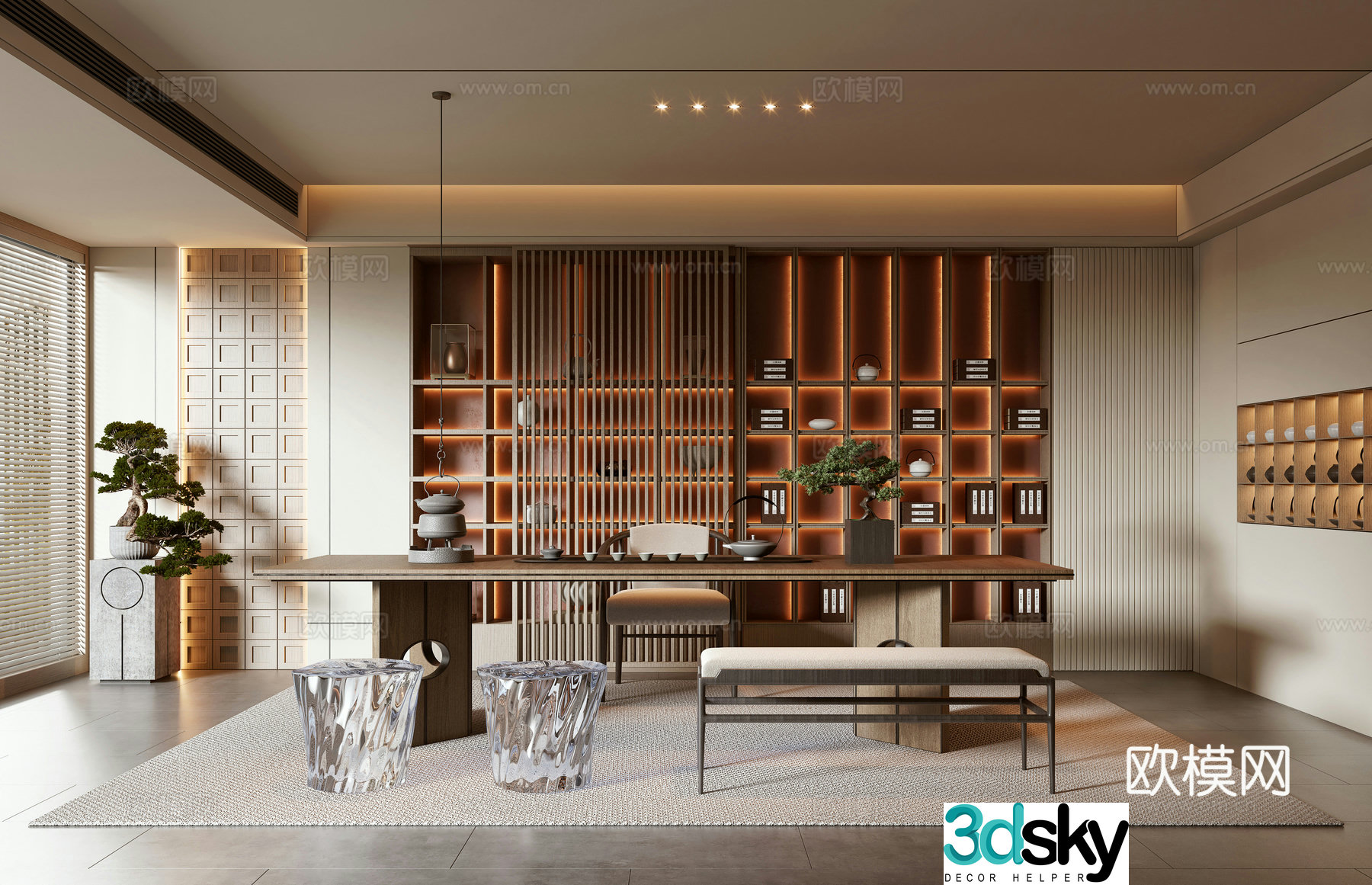 New Chinese tea room 3D model