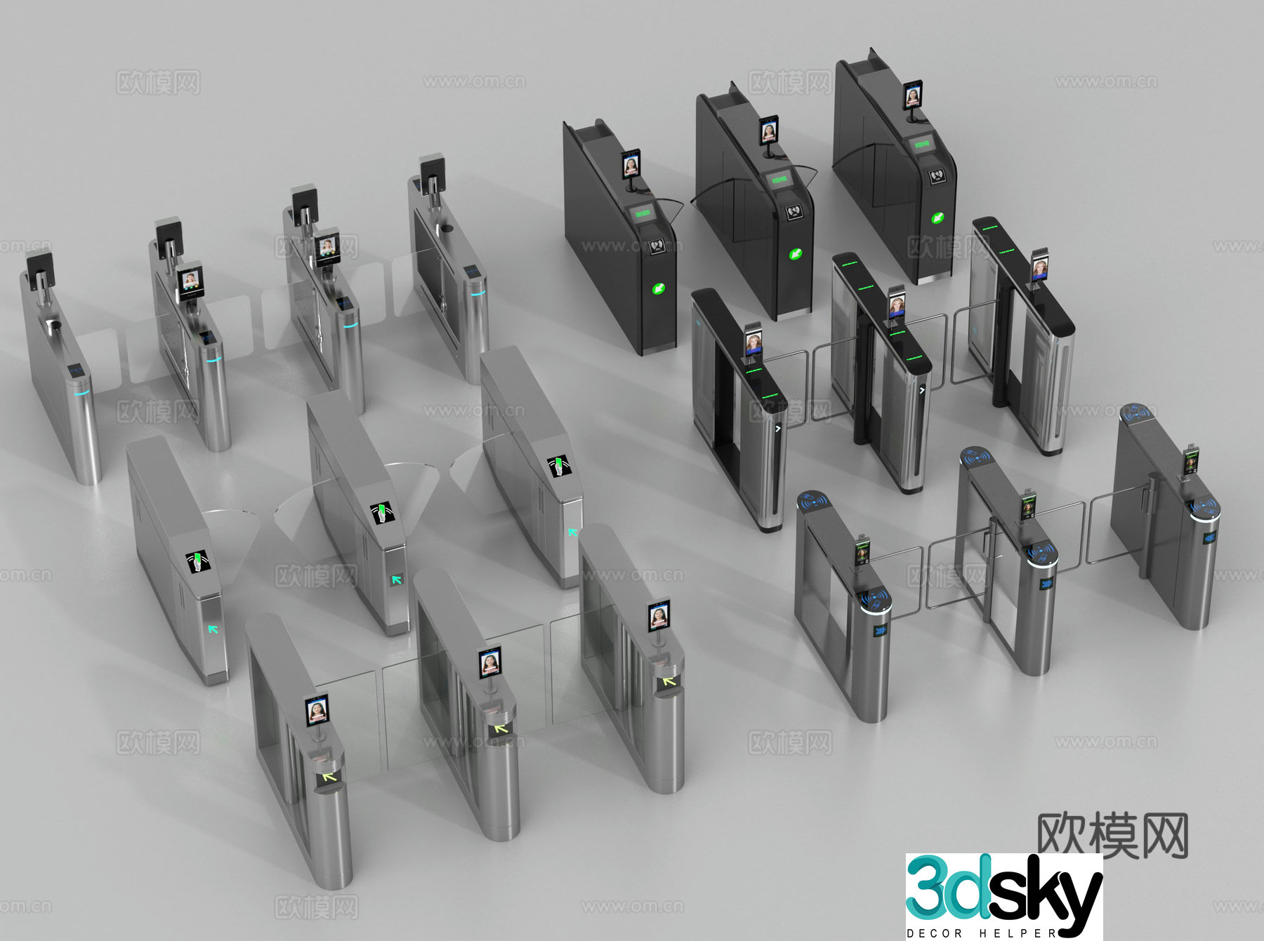 Gate gate, induction door, security gate, ticket gate 3D model