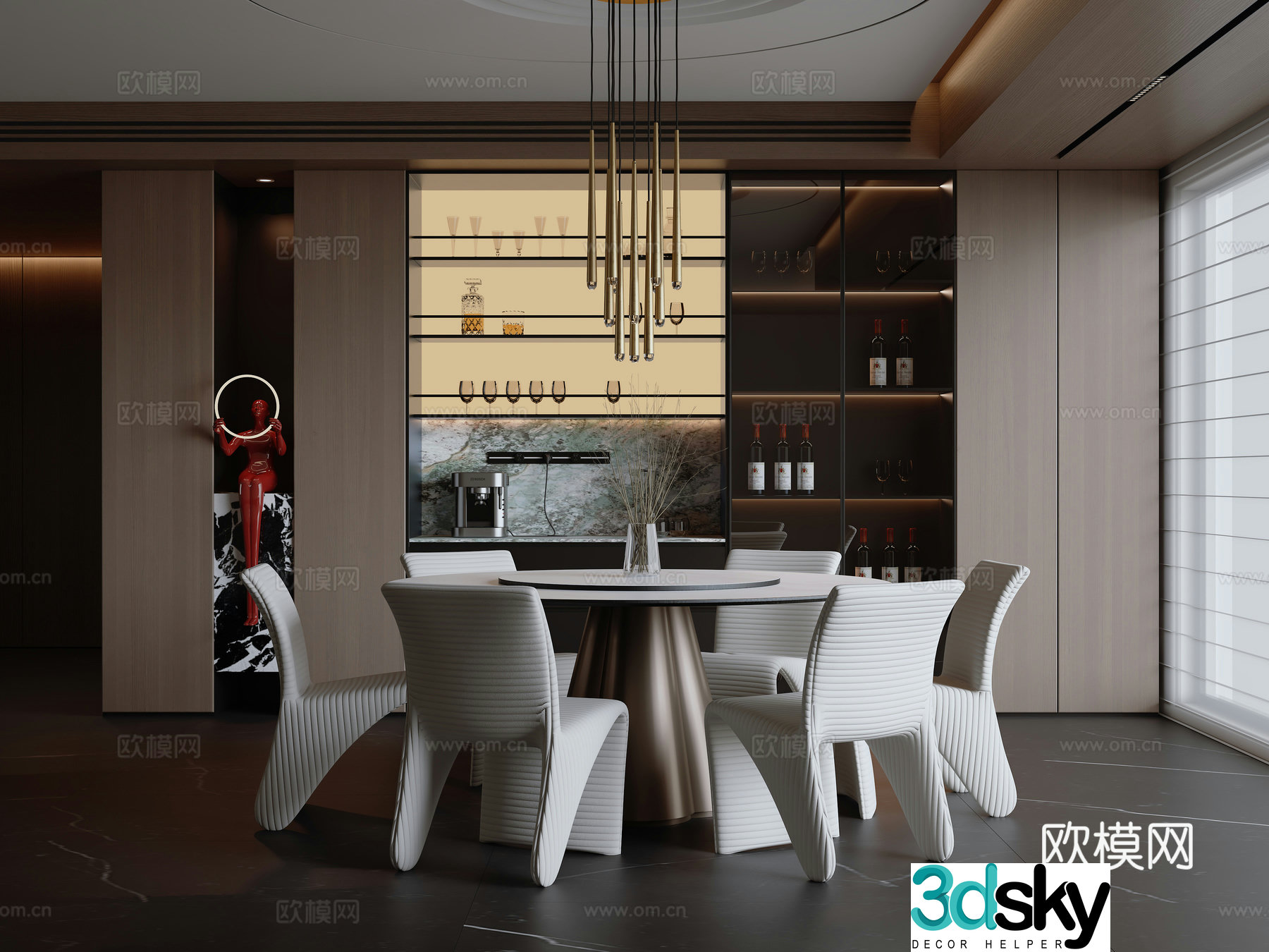 Modern Italian restaurant 3d model