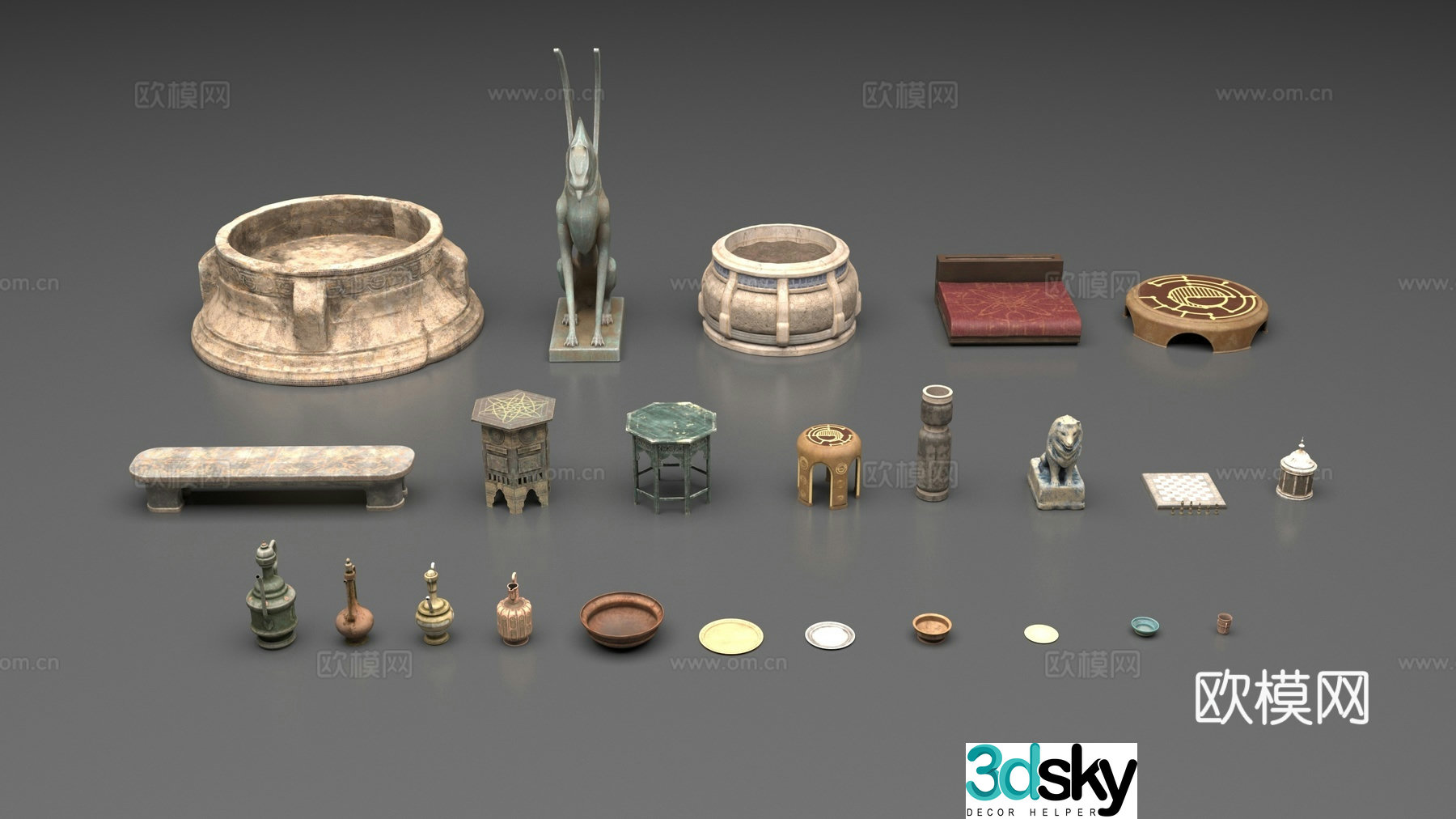 Egyptian style home decoration 3d model