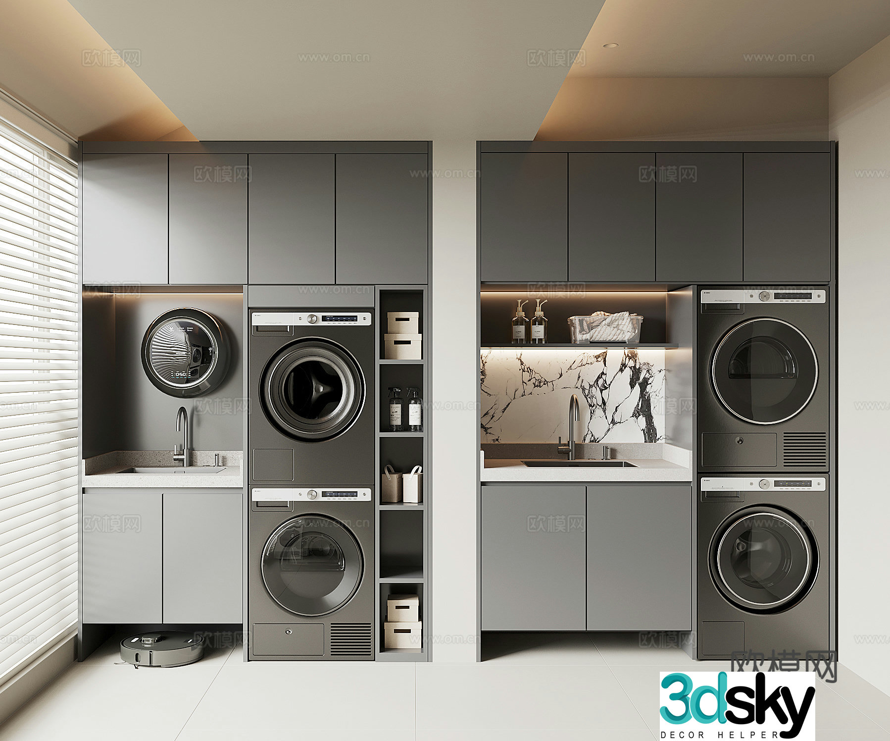 Modern washing machine cabinet 3d model