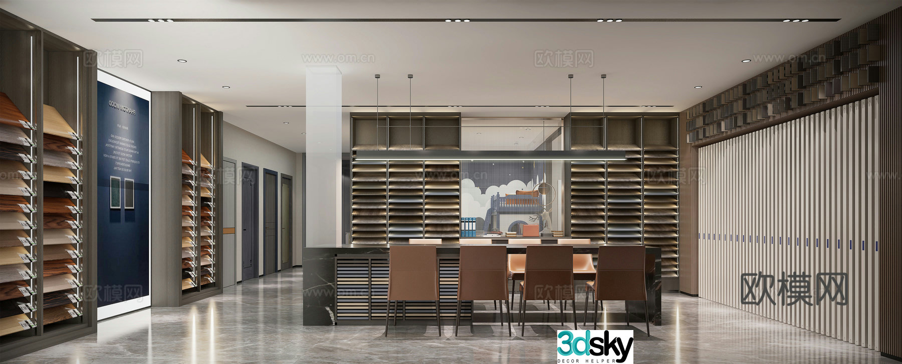 Modern customized home exhibition hall sample area 3D model